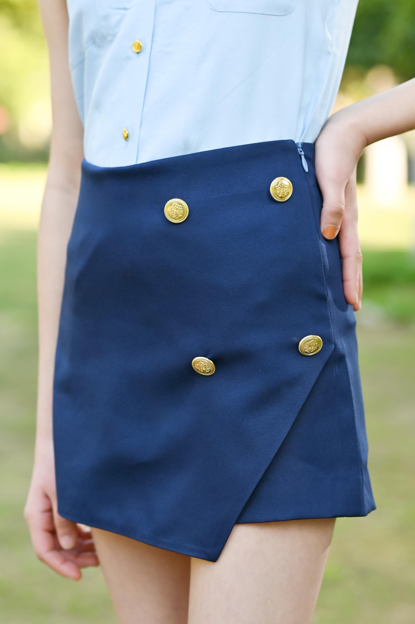 LIGHT BLUE SHIRT & NAVY BLUE SKORTS SET