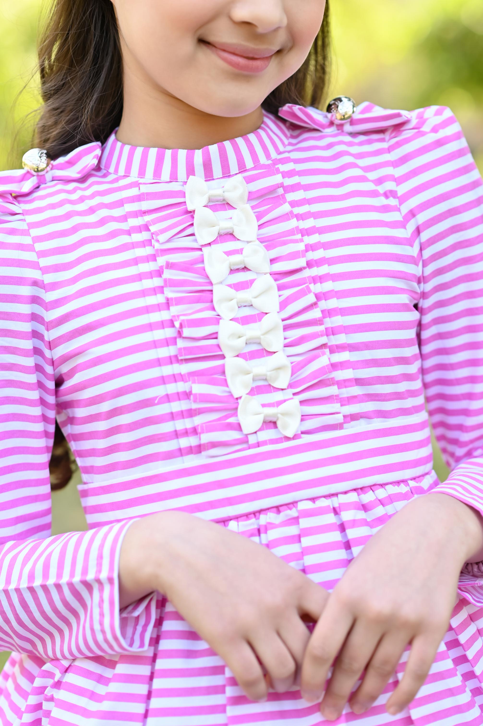 PINK & WHITE STRIPES DRESS