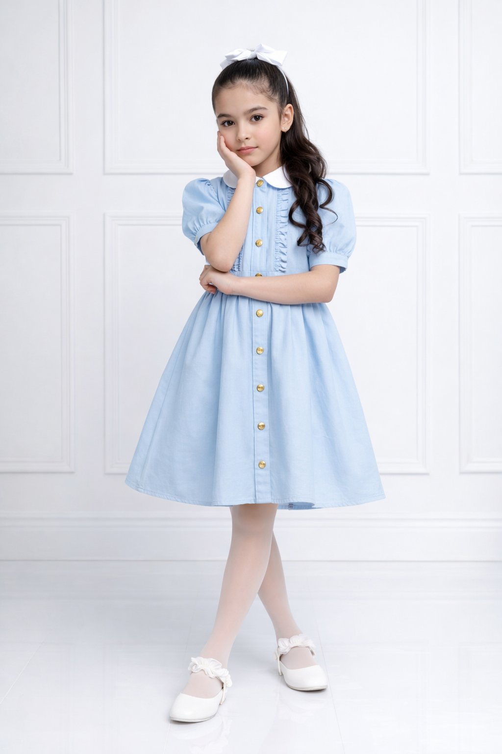 LIGHT BLUE DENIM DRESS