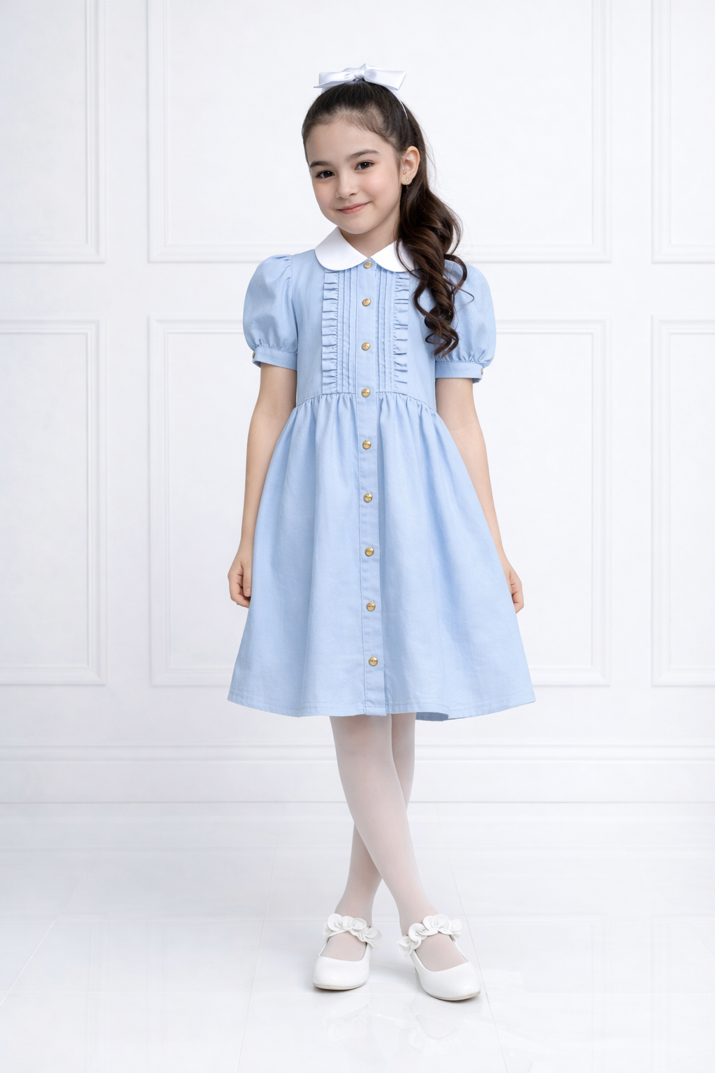 LIGHT BLUE DENIM DRESS