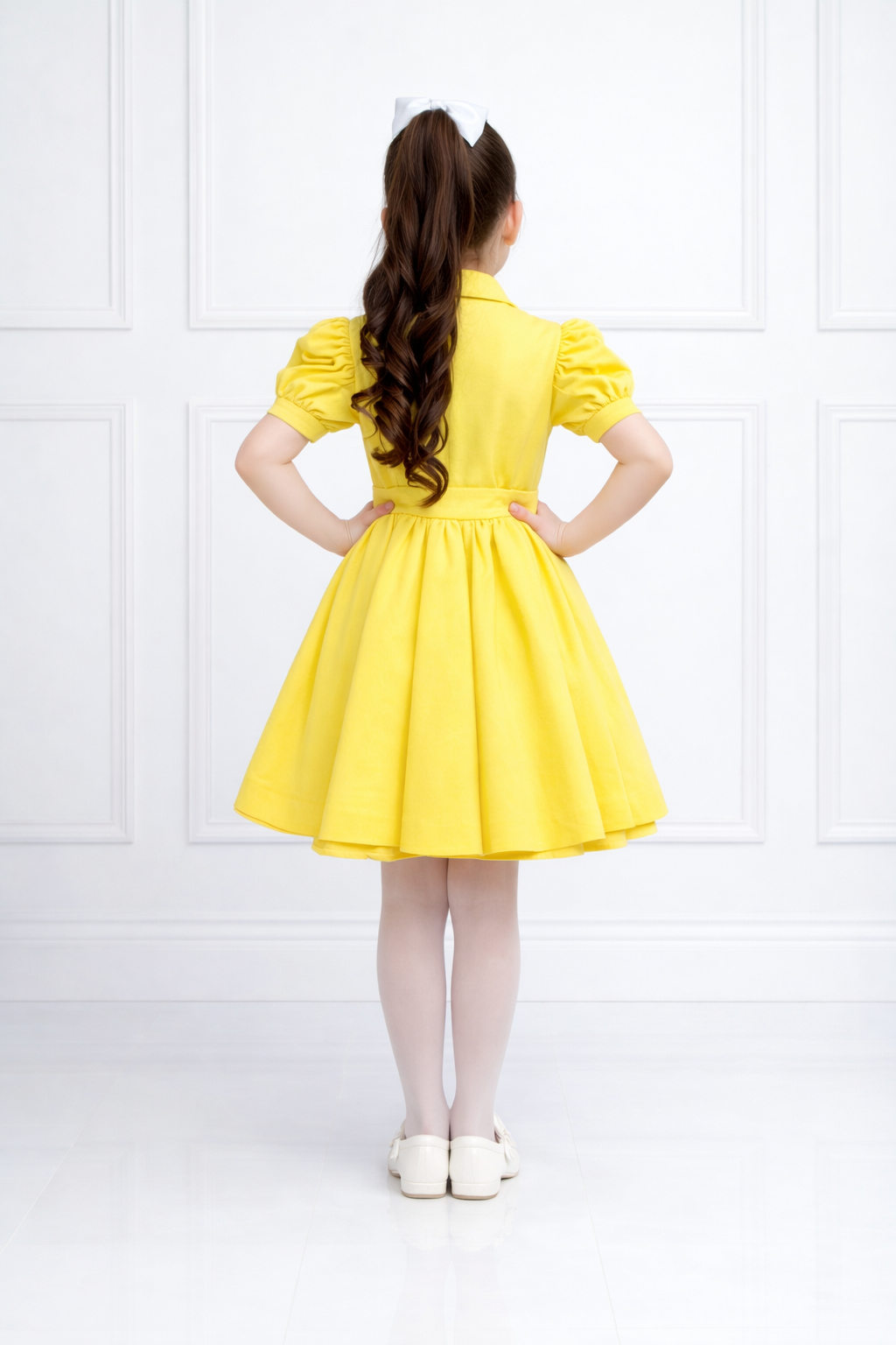 YELLOW BUTTON DENIM DRESS