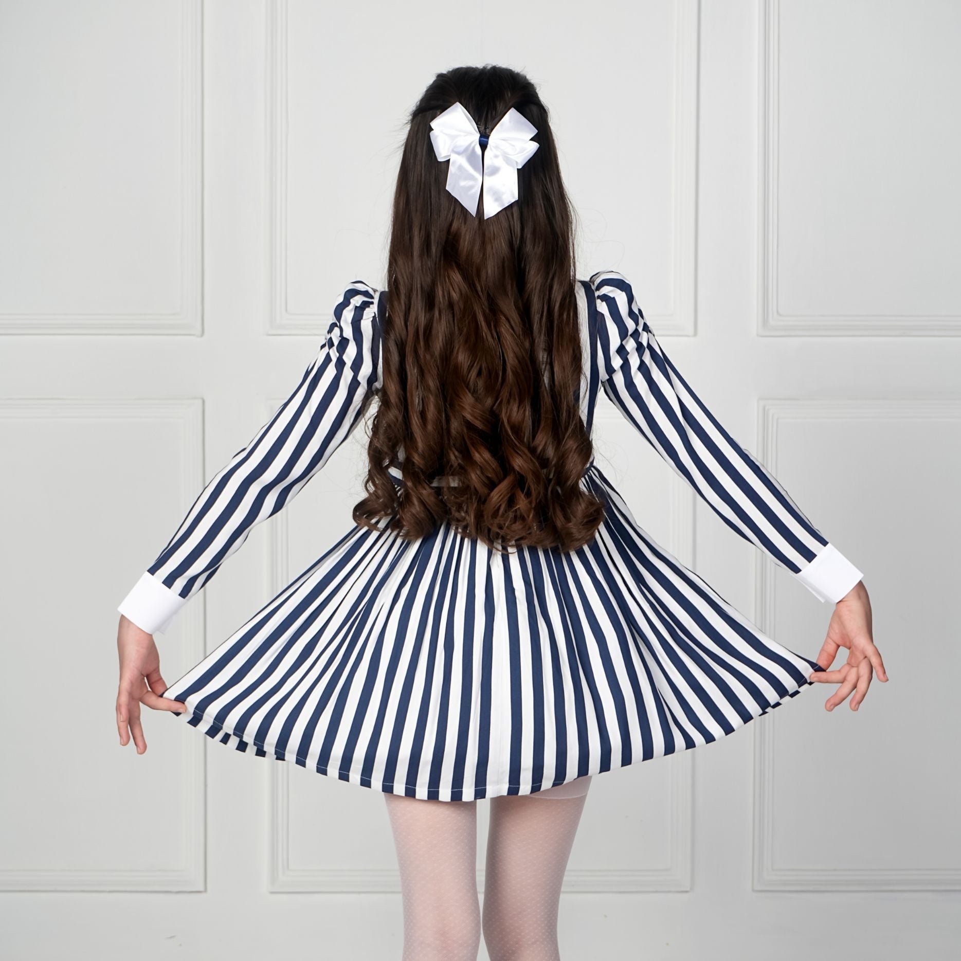 NAVY RIBBON DRESS