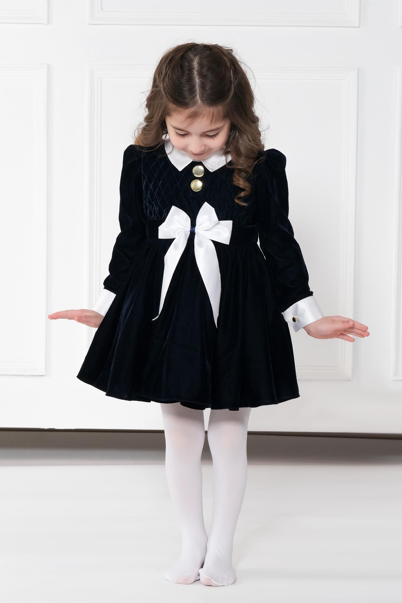 NAVY BLUE VELVET DRESS