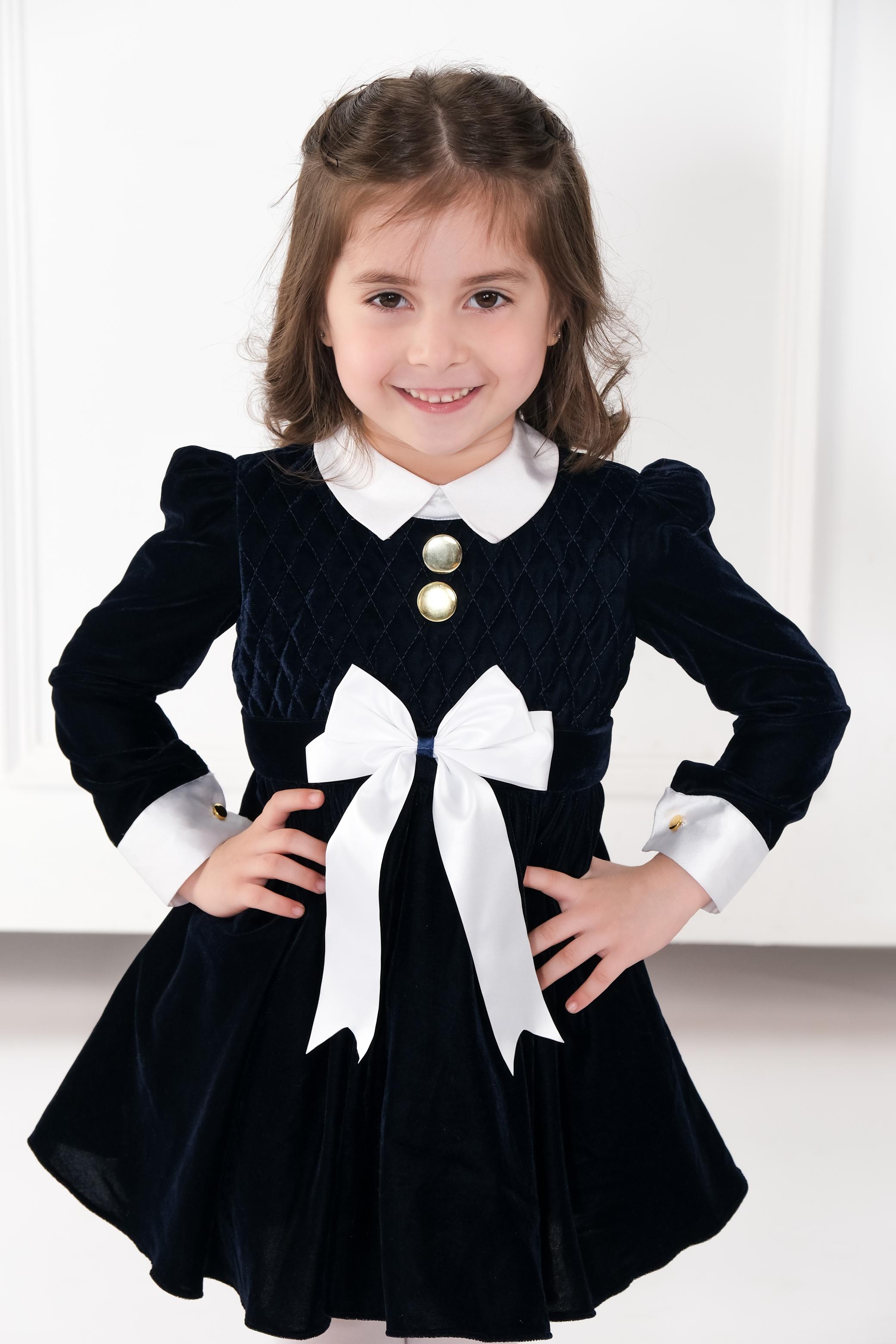 NAVY BLUE VELVET DRESS