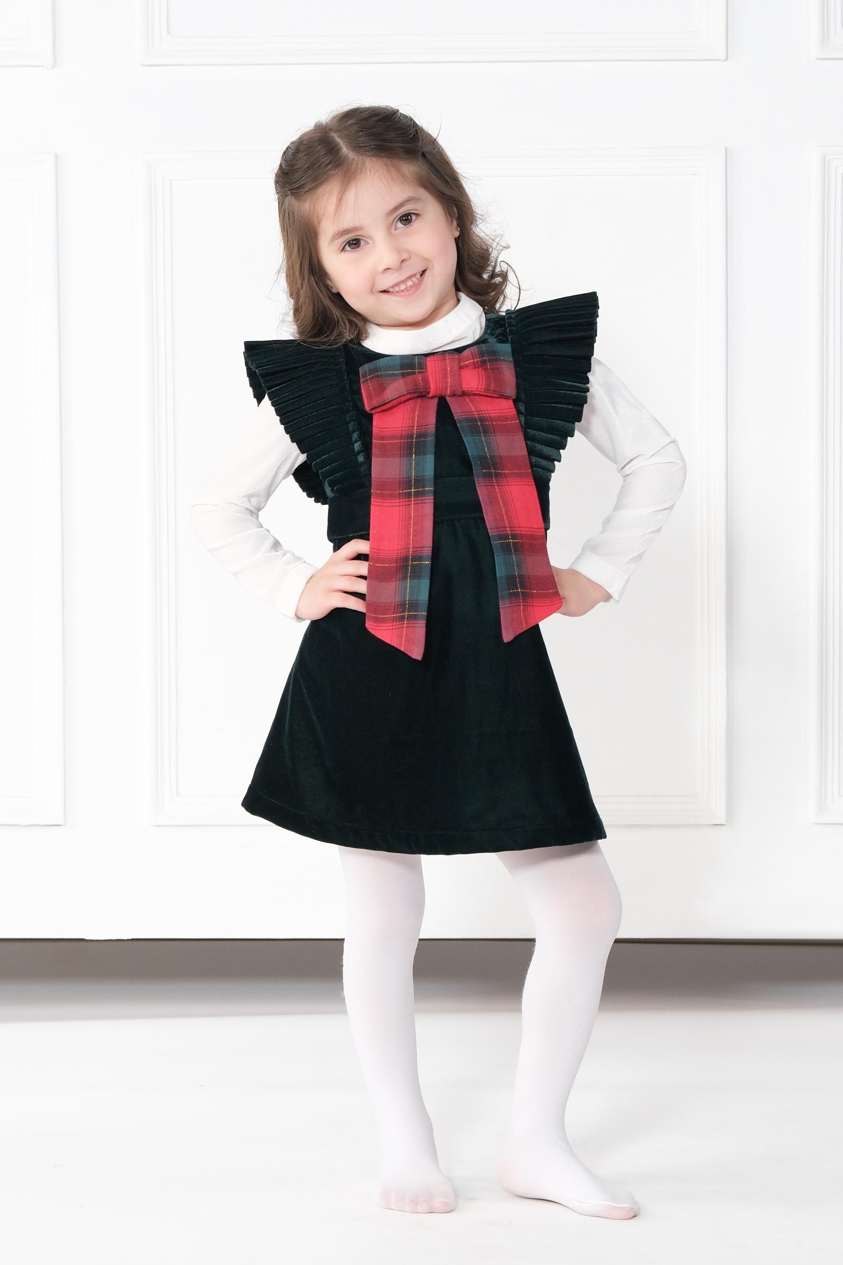 GREEN VELVET PINAFORE
