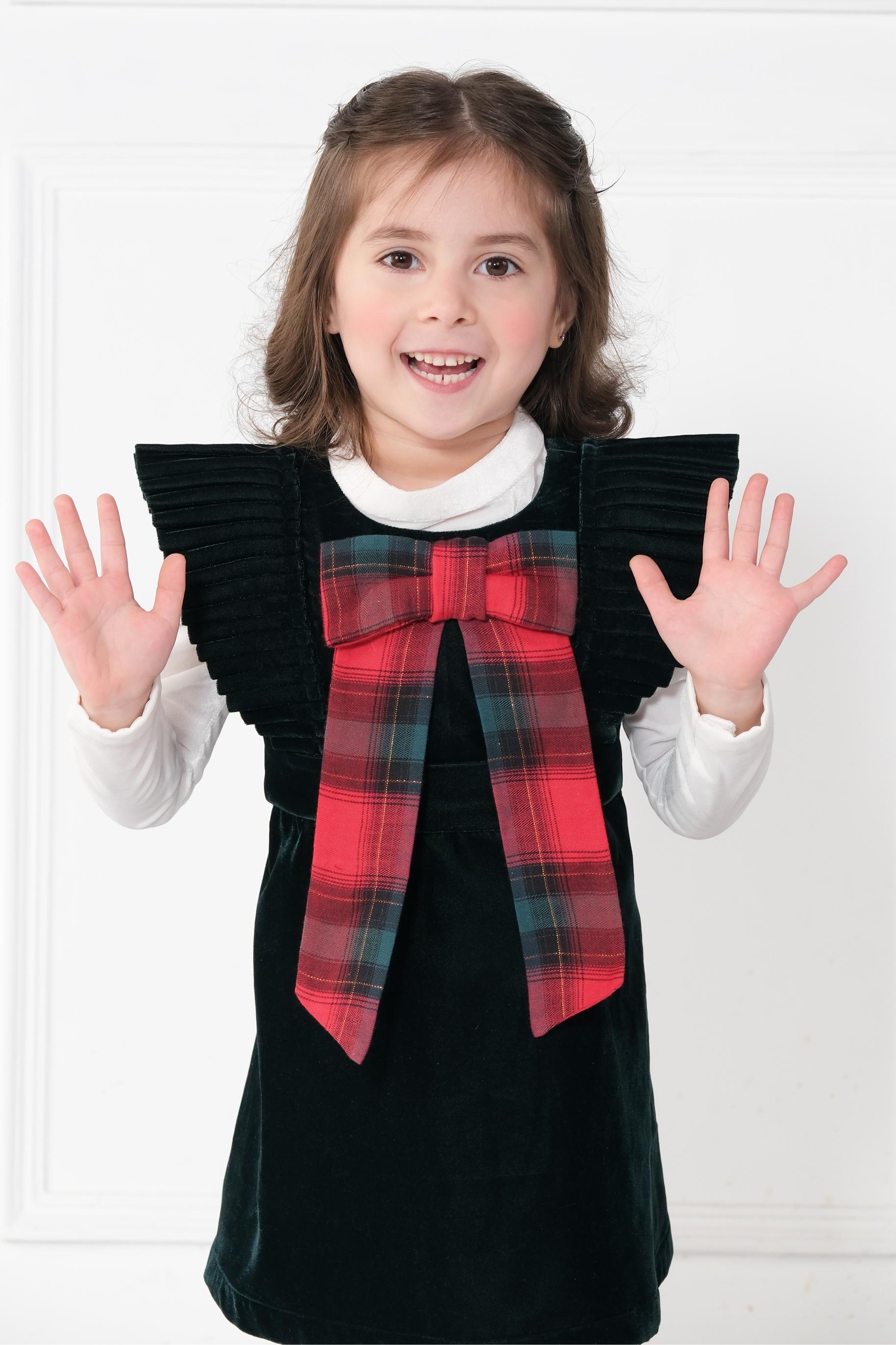 GREEN VELVET PINAFORE