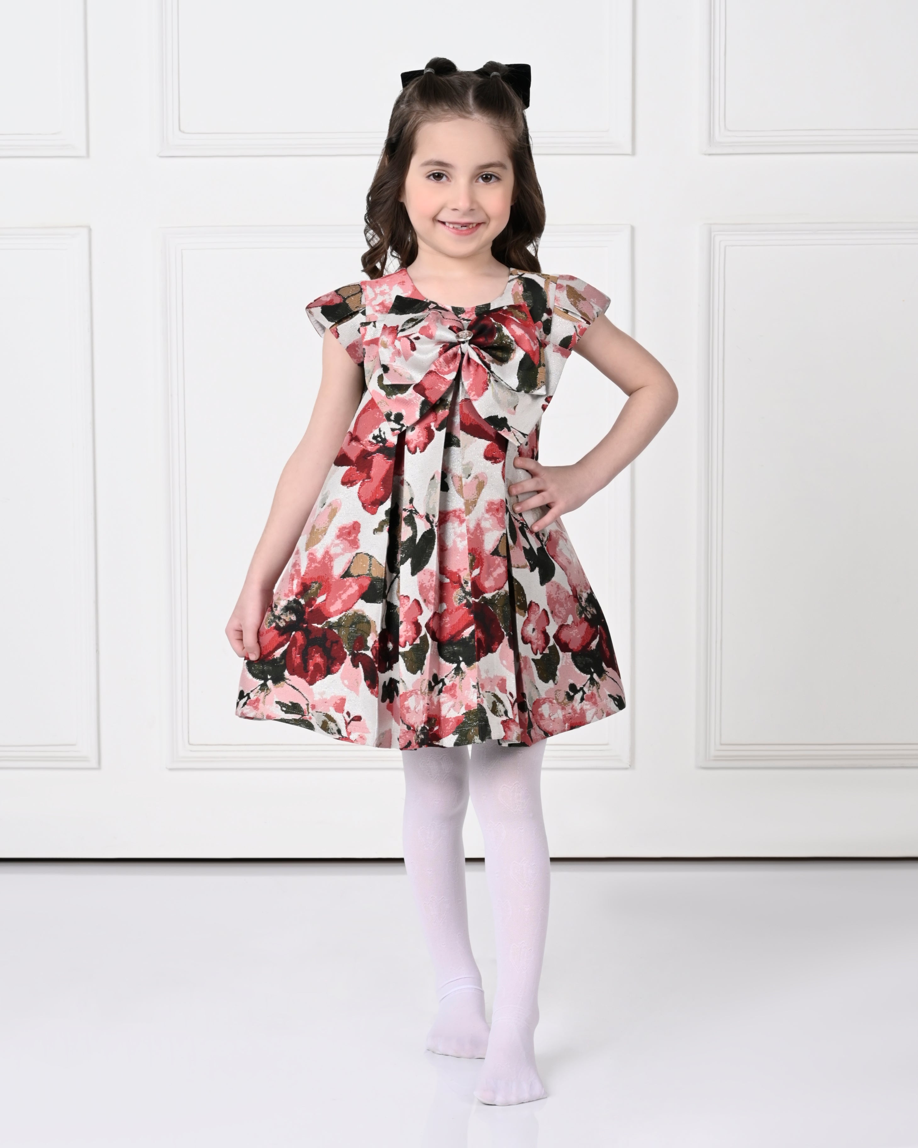 Cherry Peony Floral Printed Dress