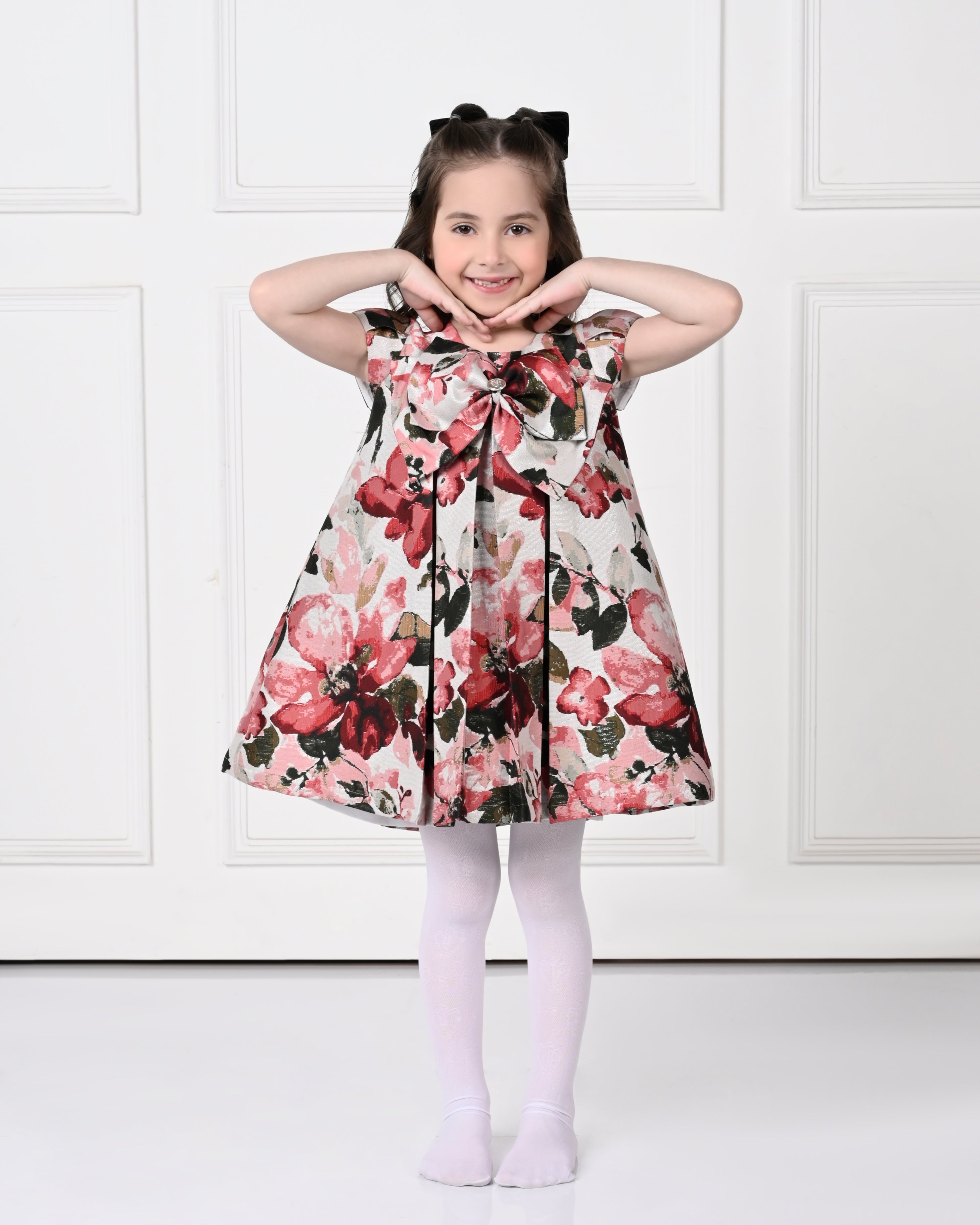 Cherry Peony Floral Printed Dress