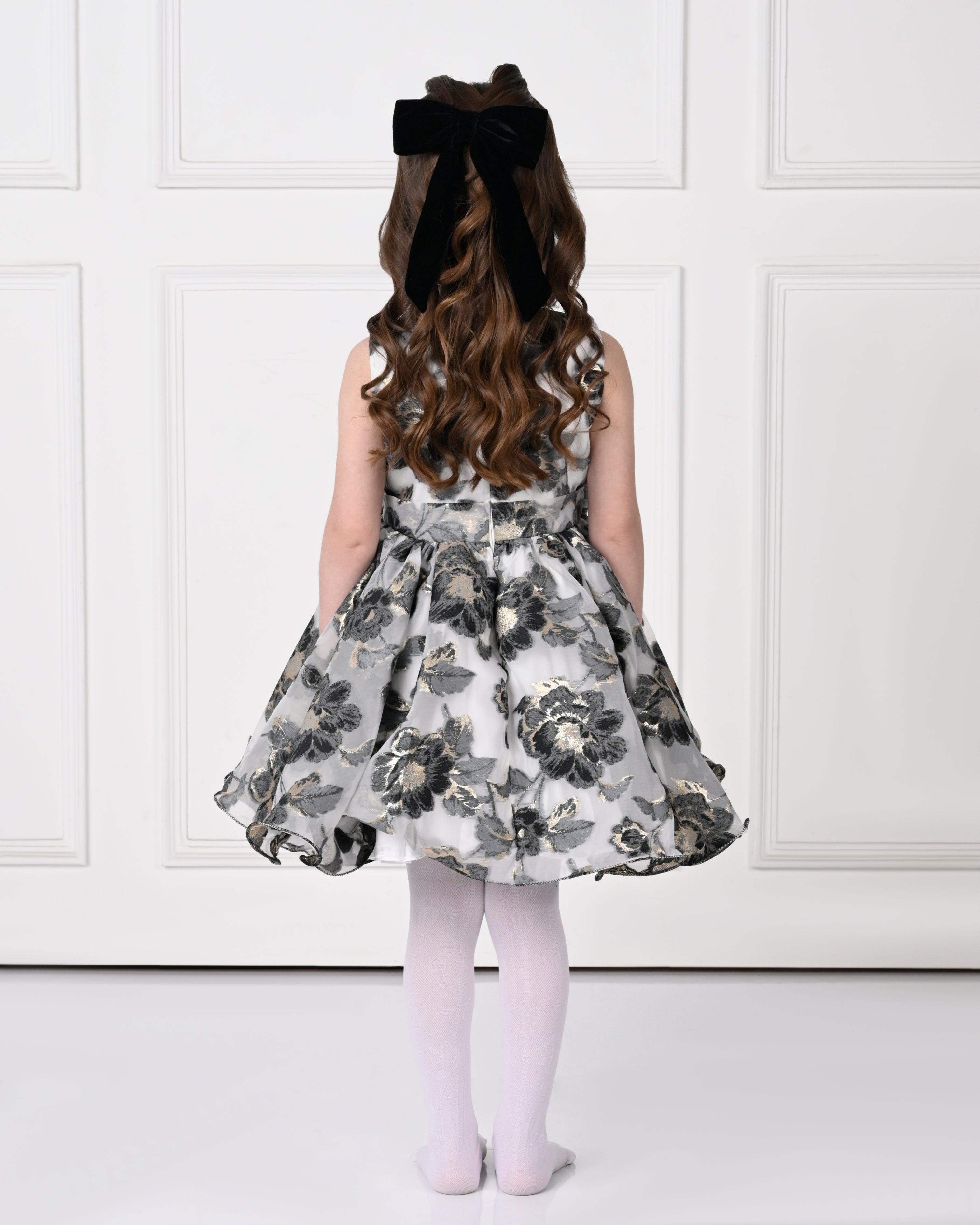 Camellia Pony Floral Printed Dress Off White