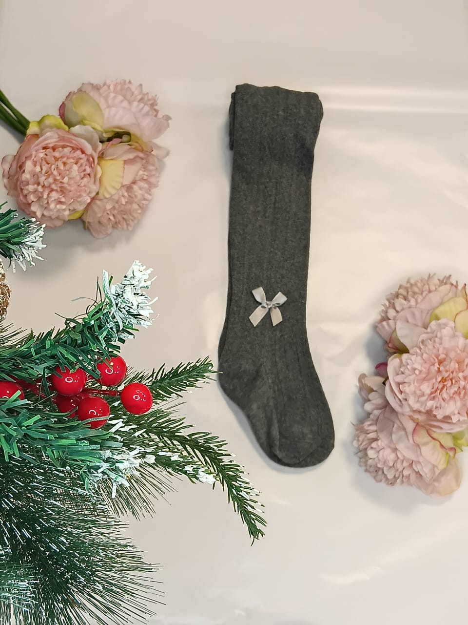 Grey woollen stockings