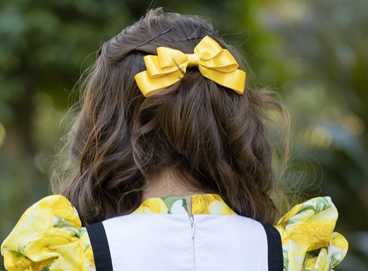 Yellow Bow Hair Clip