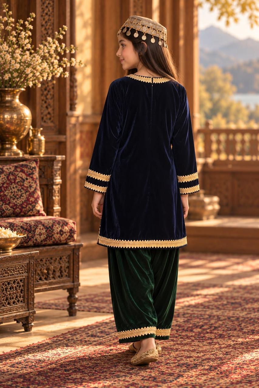 NAVY & GREEN FARSHI SET