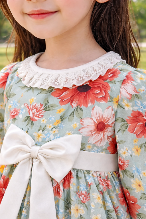 OLD ROSE - GREEN FLORAL