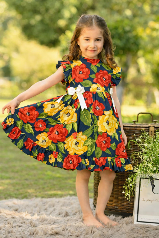 NAVY FLORAL POPPY