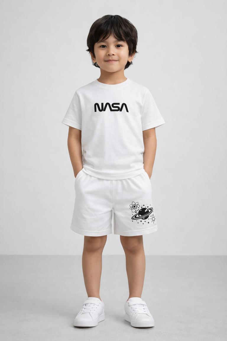 Oversized White Nasa Coord set