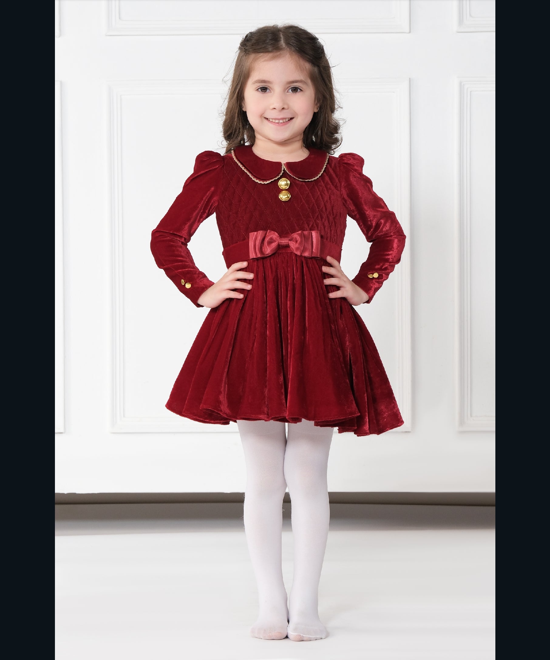 MAROON VELVET DRESS
