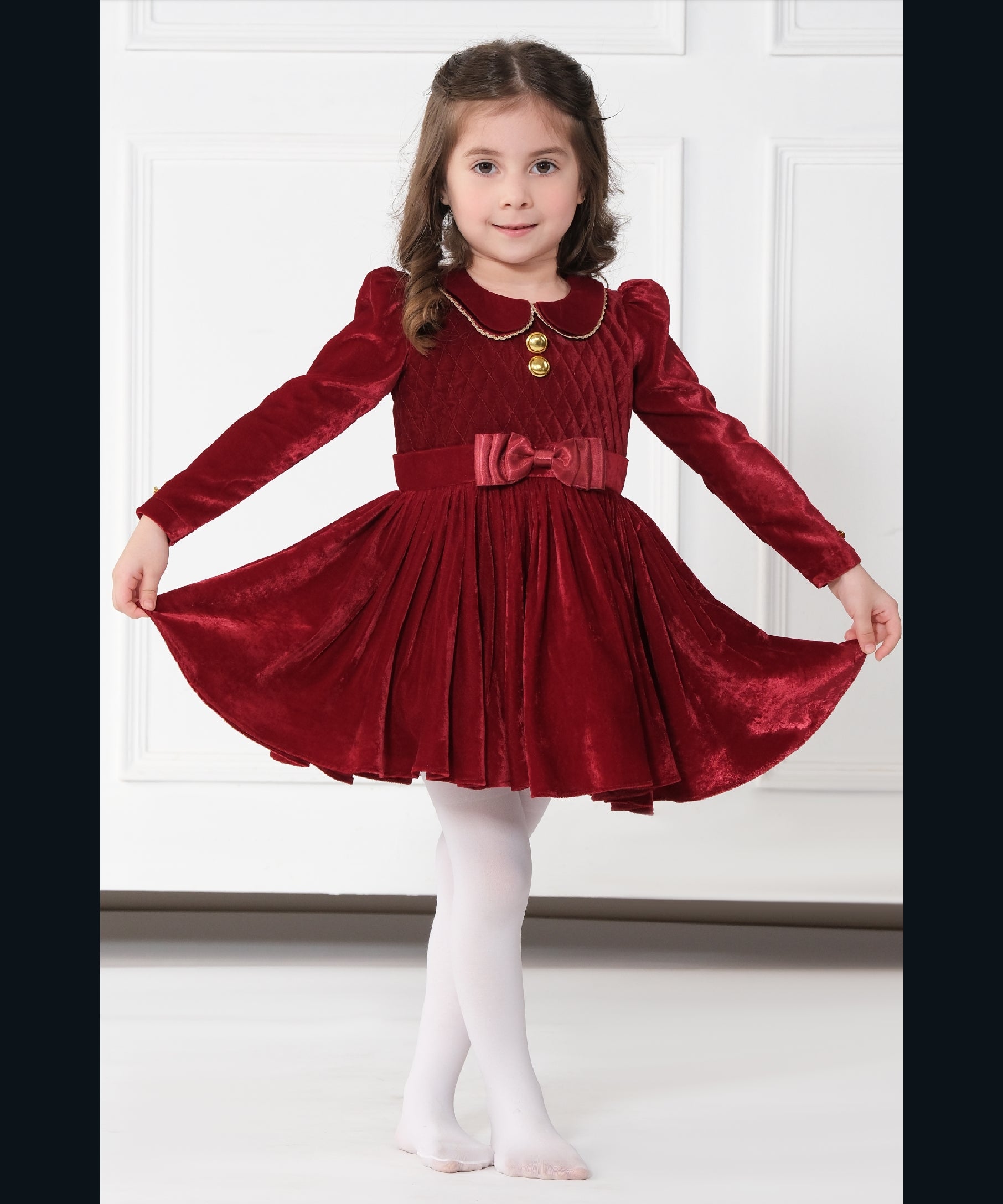 MAROON VELVET DRESS