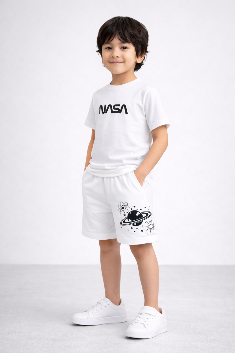 Oversized White Nasa Coord set