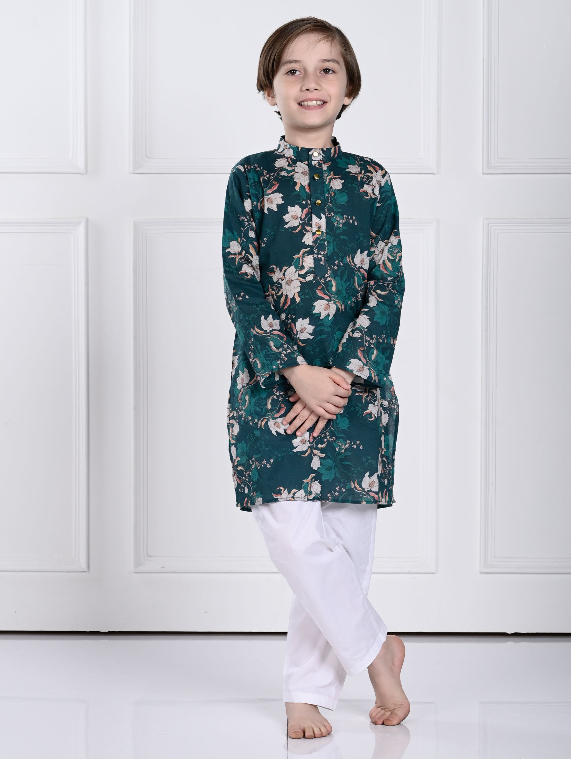 GUL - Green Floral Kurta Pajama Set