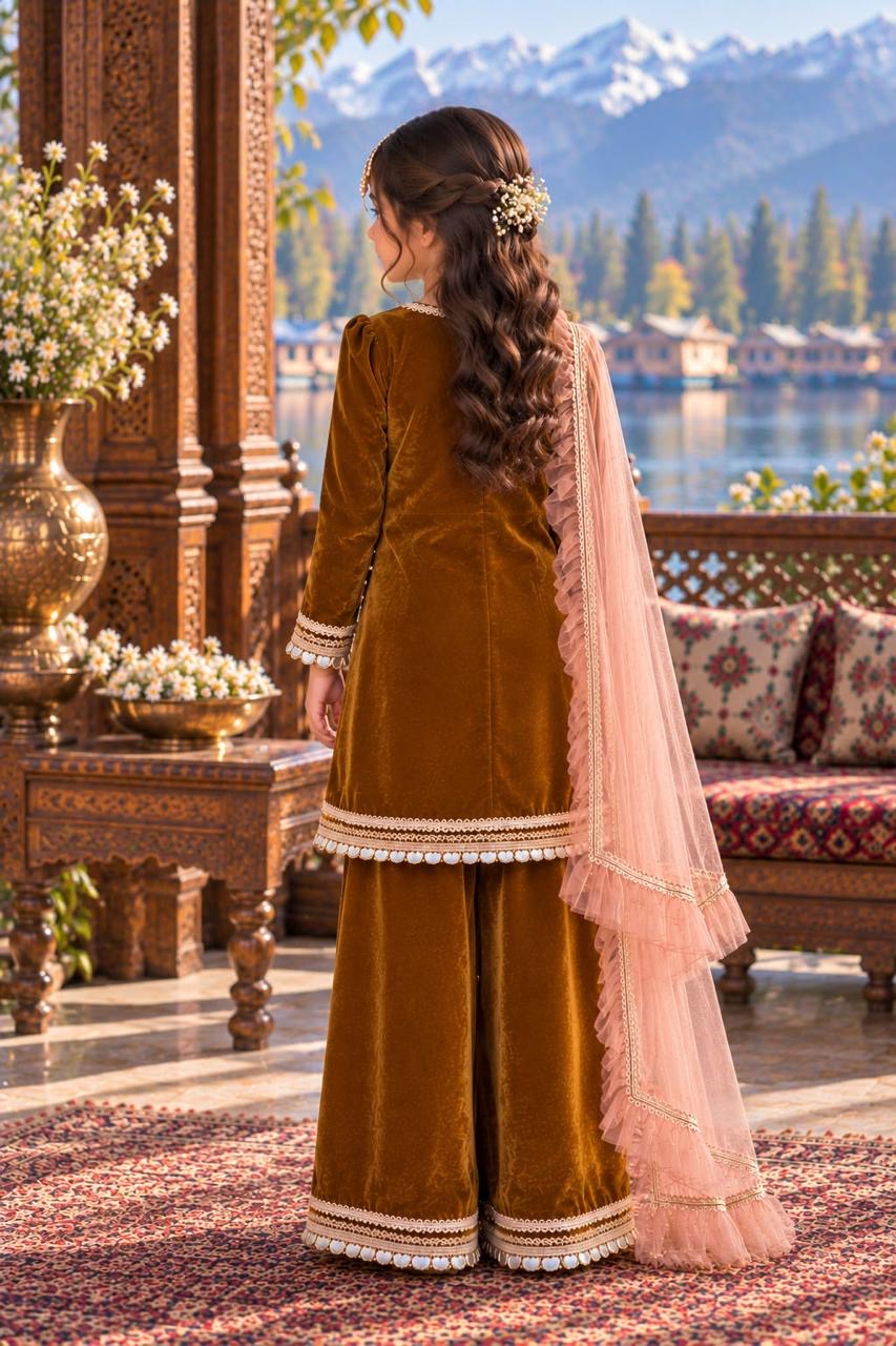 BROWN VELVET SET