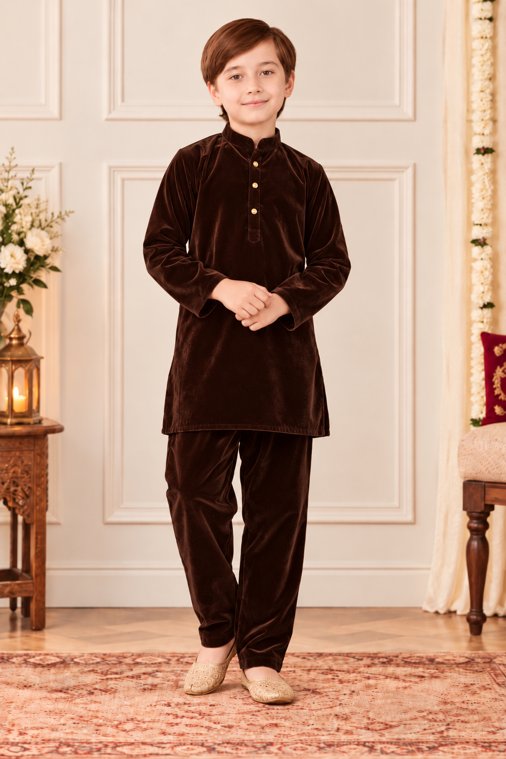 BROWN VELVET SET