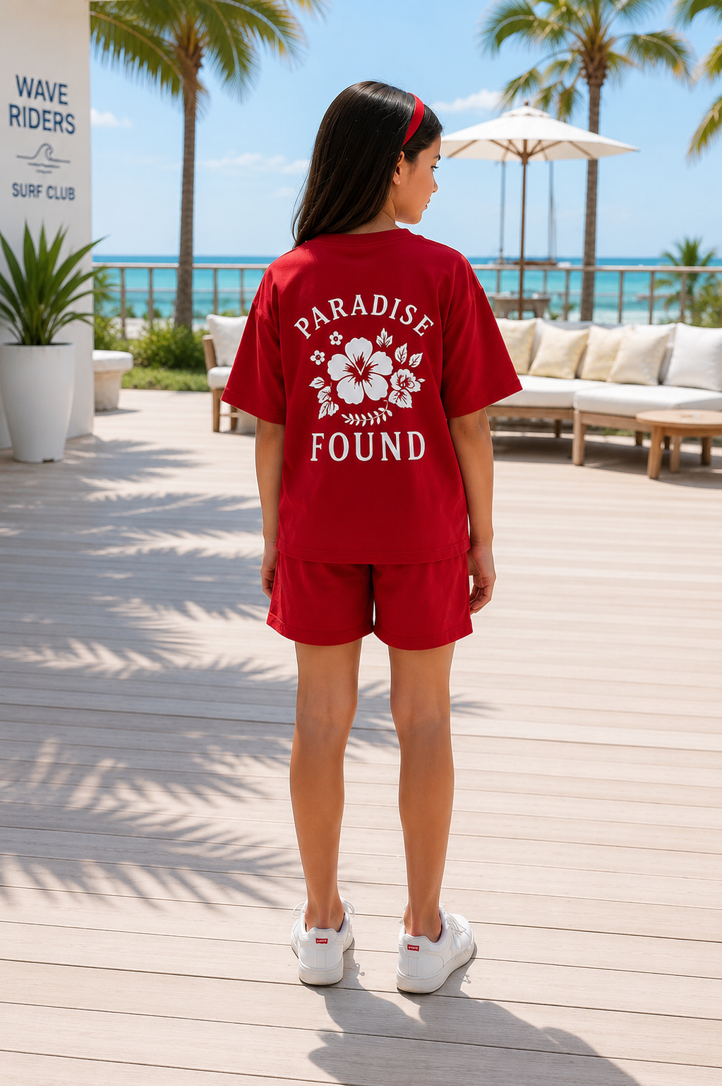 OVERSIZED RED PARADISE CO-ORD SET