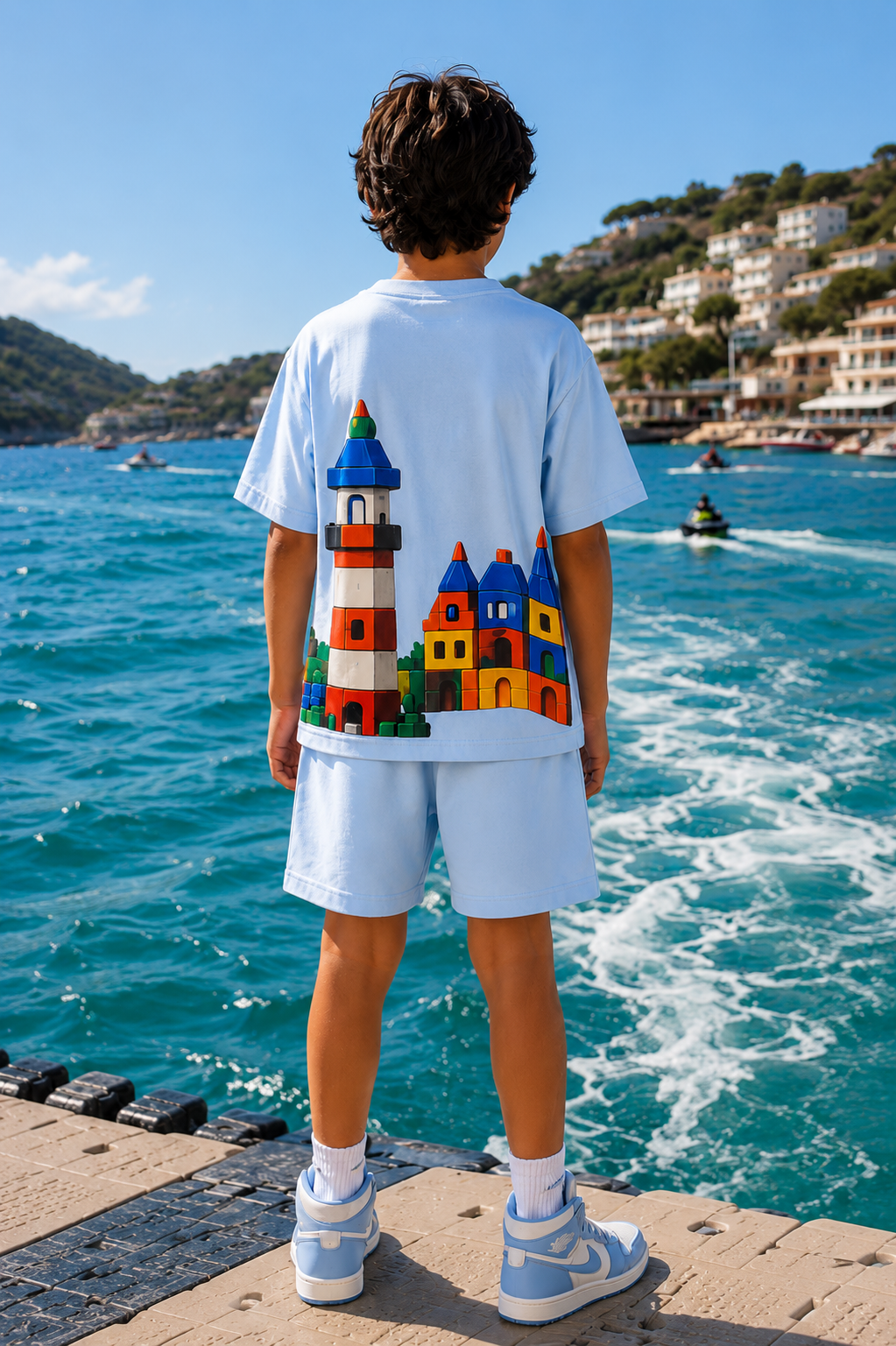 OVERSIZED LIGHT BLUE OCEAN BUILDERS CO-ORD