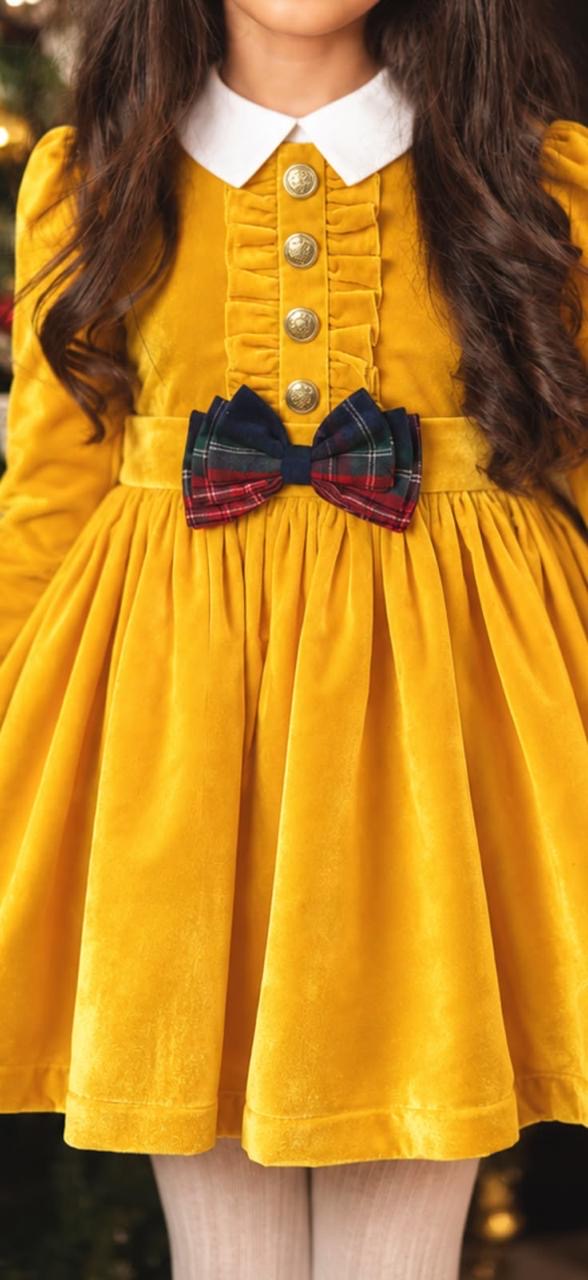 Yellow Velvet dress
