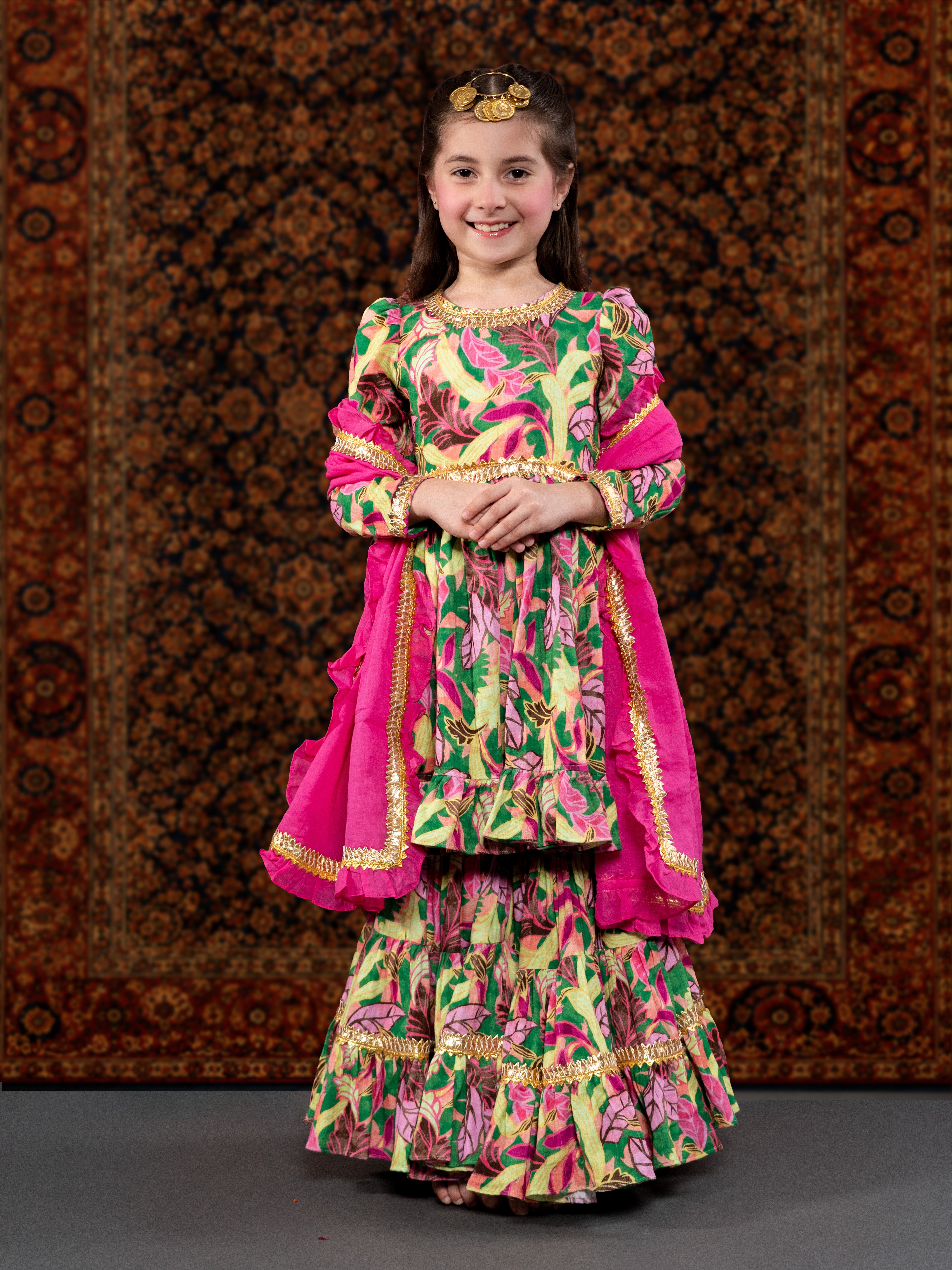 ALIA - A GREEN COTTON SUIT SET