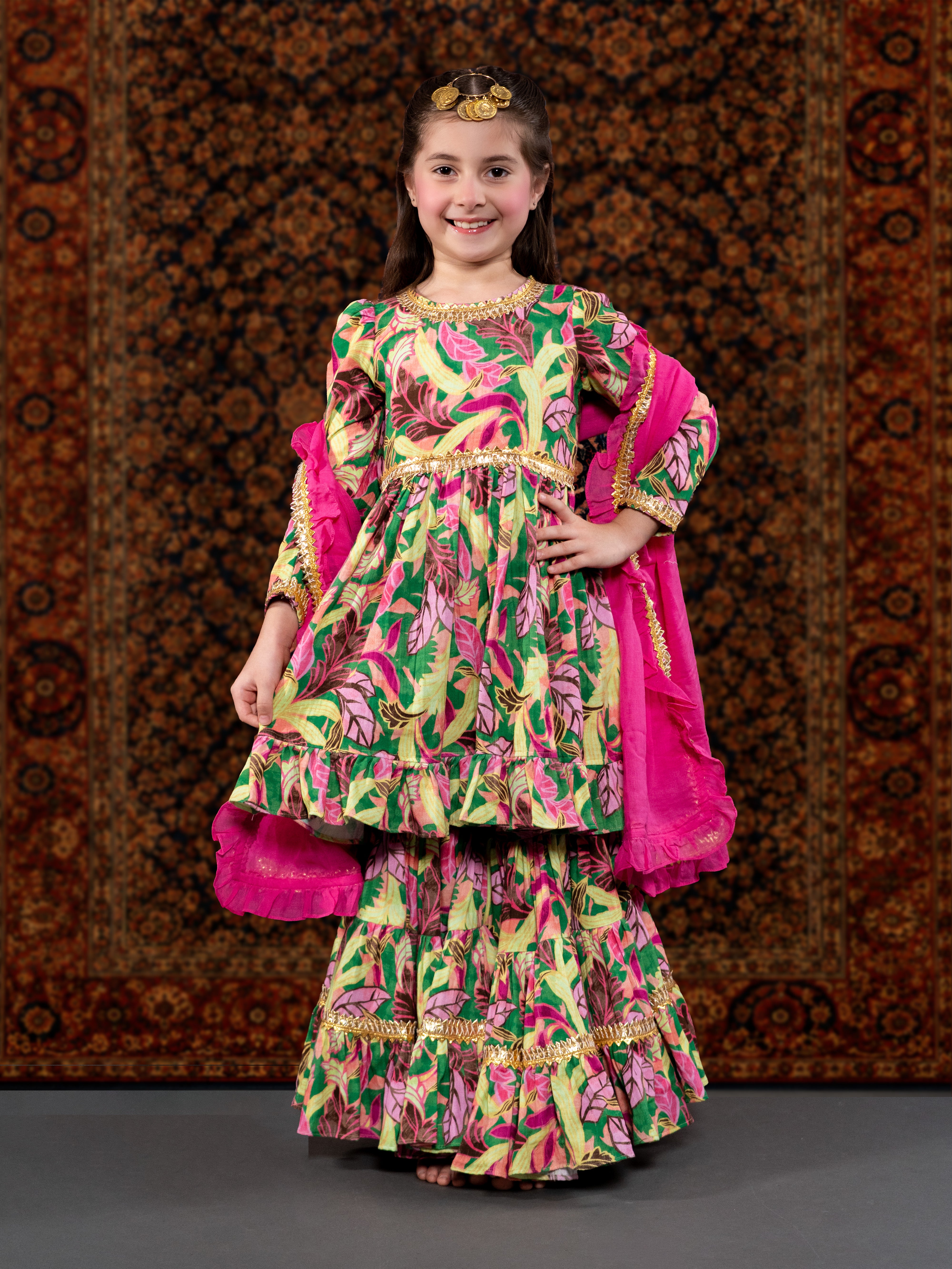 ALIA - A GREEN COTTON SUIT SET
