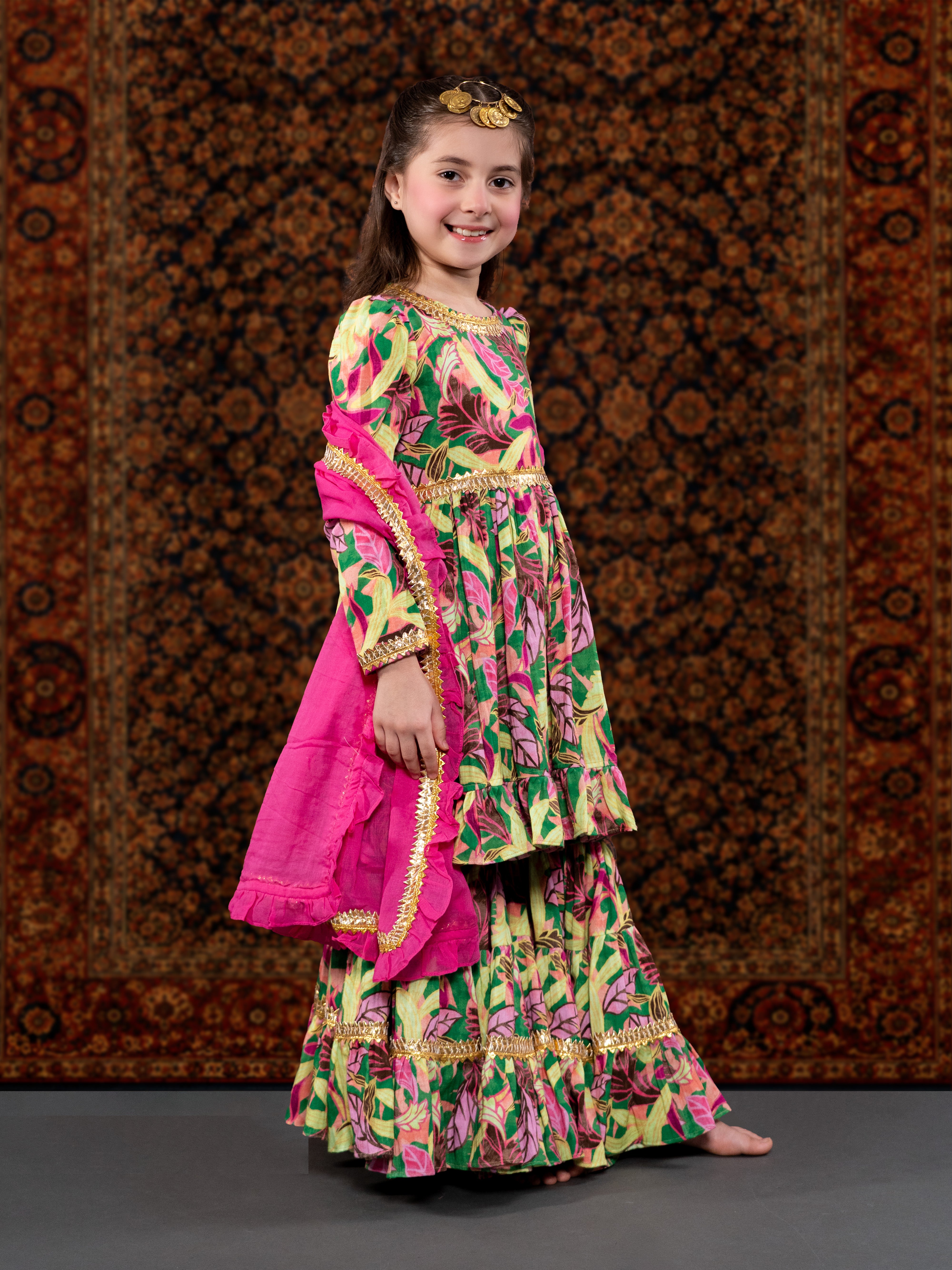 ALIA - A GREEN COTTON SUIT SET