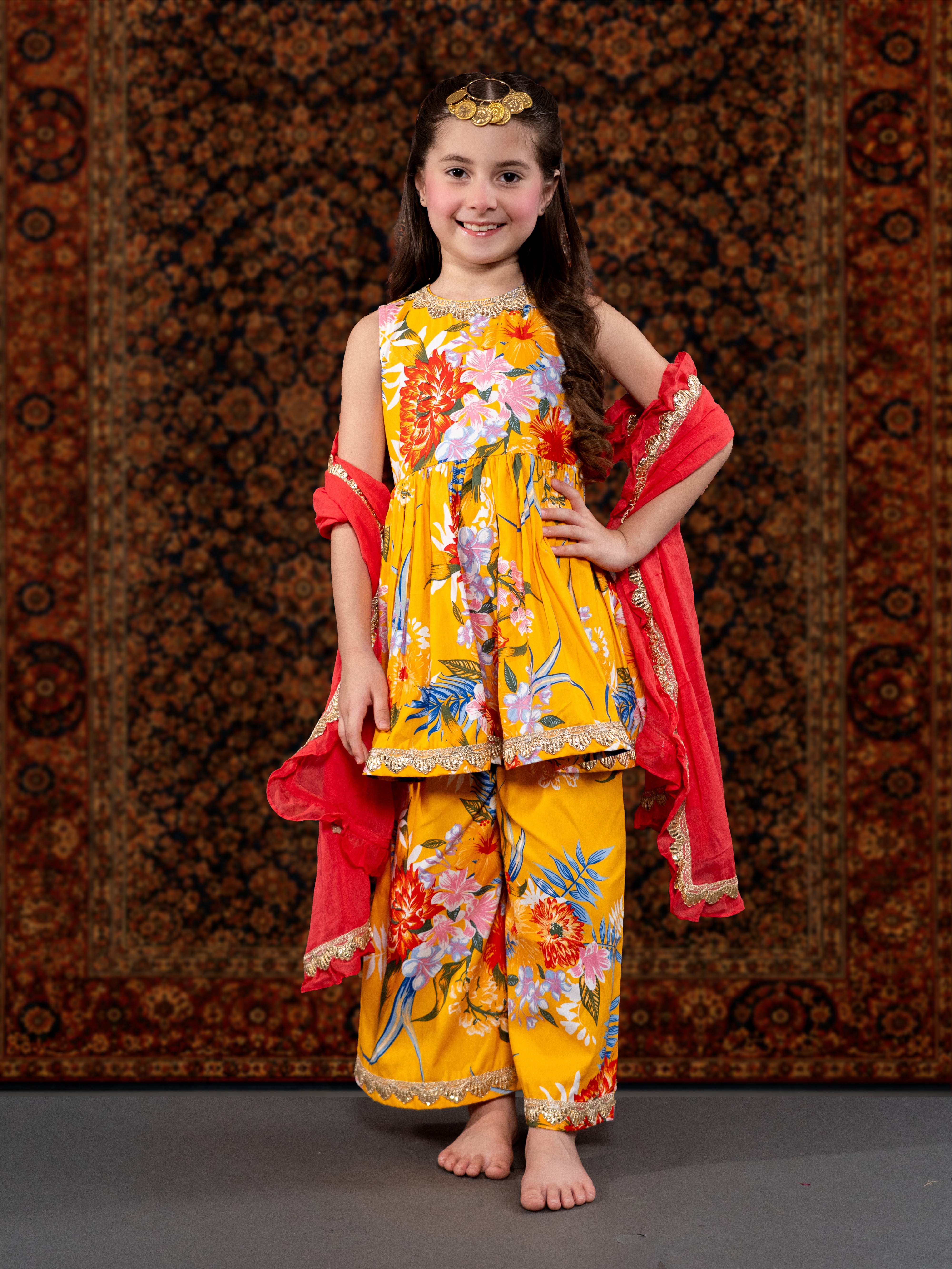 SUNFLOWER - A YELLOW FLORAL SUIT SET