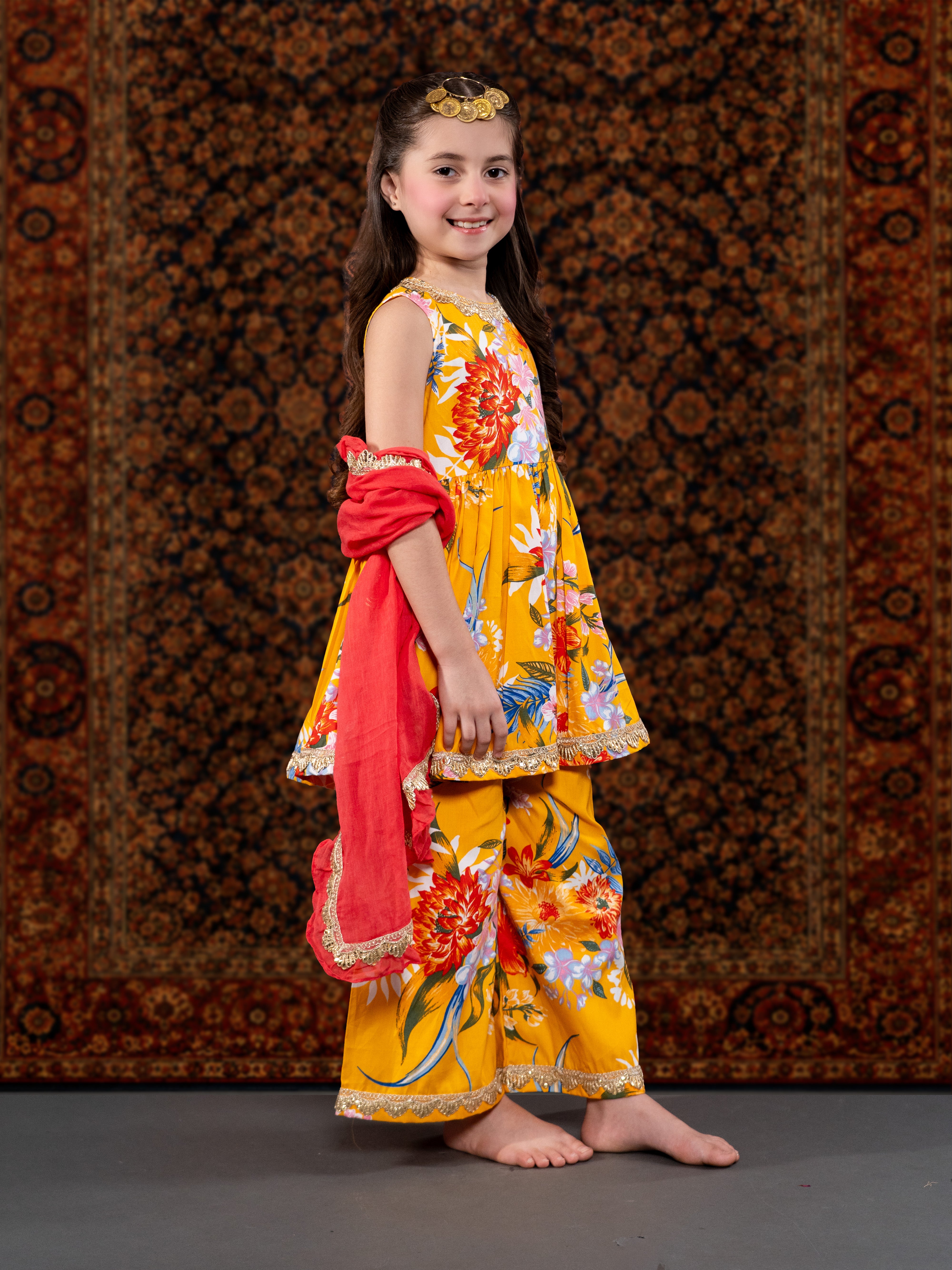 SUNFLOWER - A YELLOW FLORAL SUIT SET