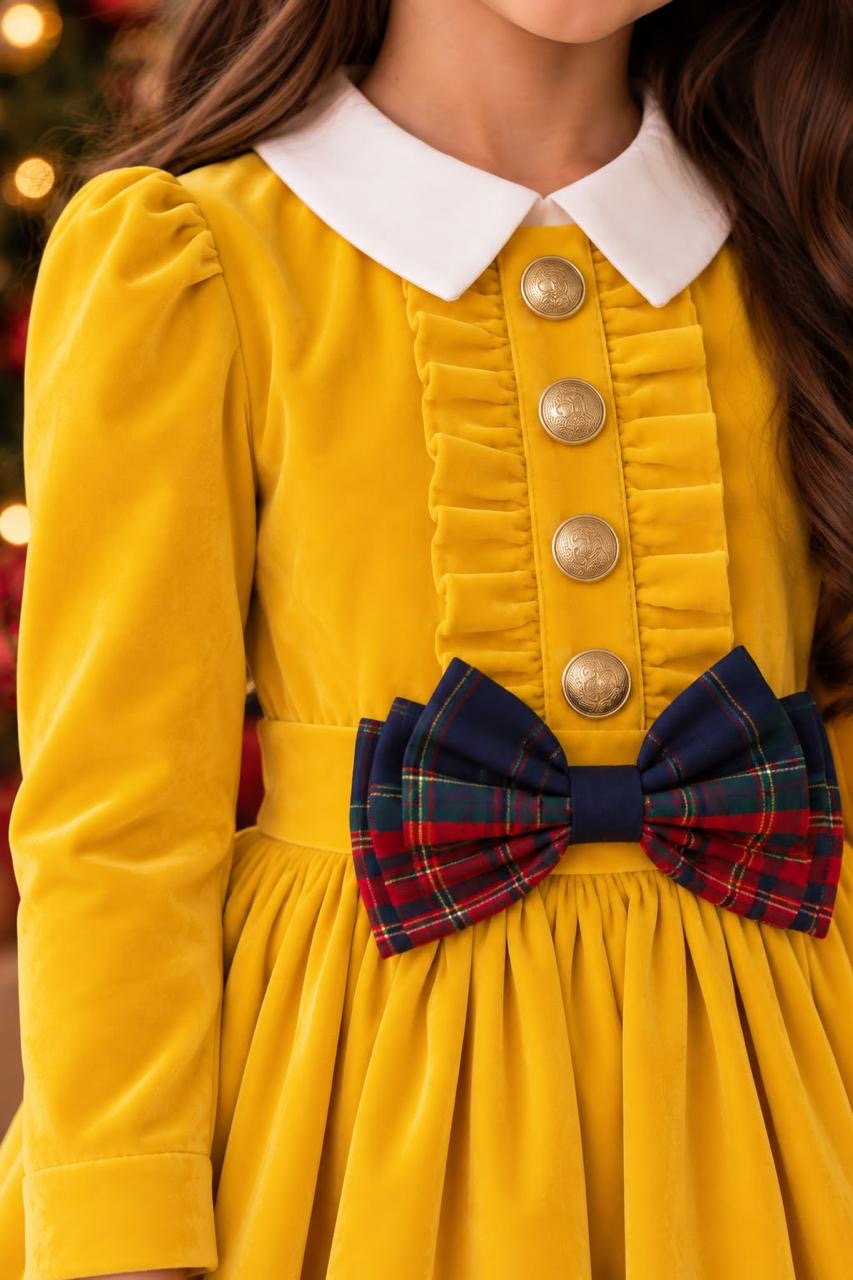 Yellow Velvet dress