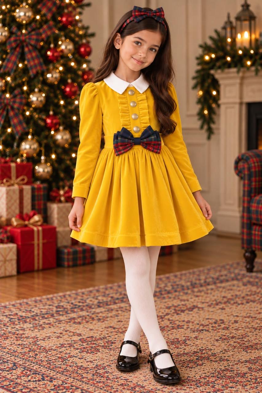 Yellow Velvet dress