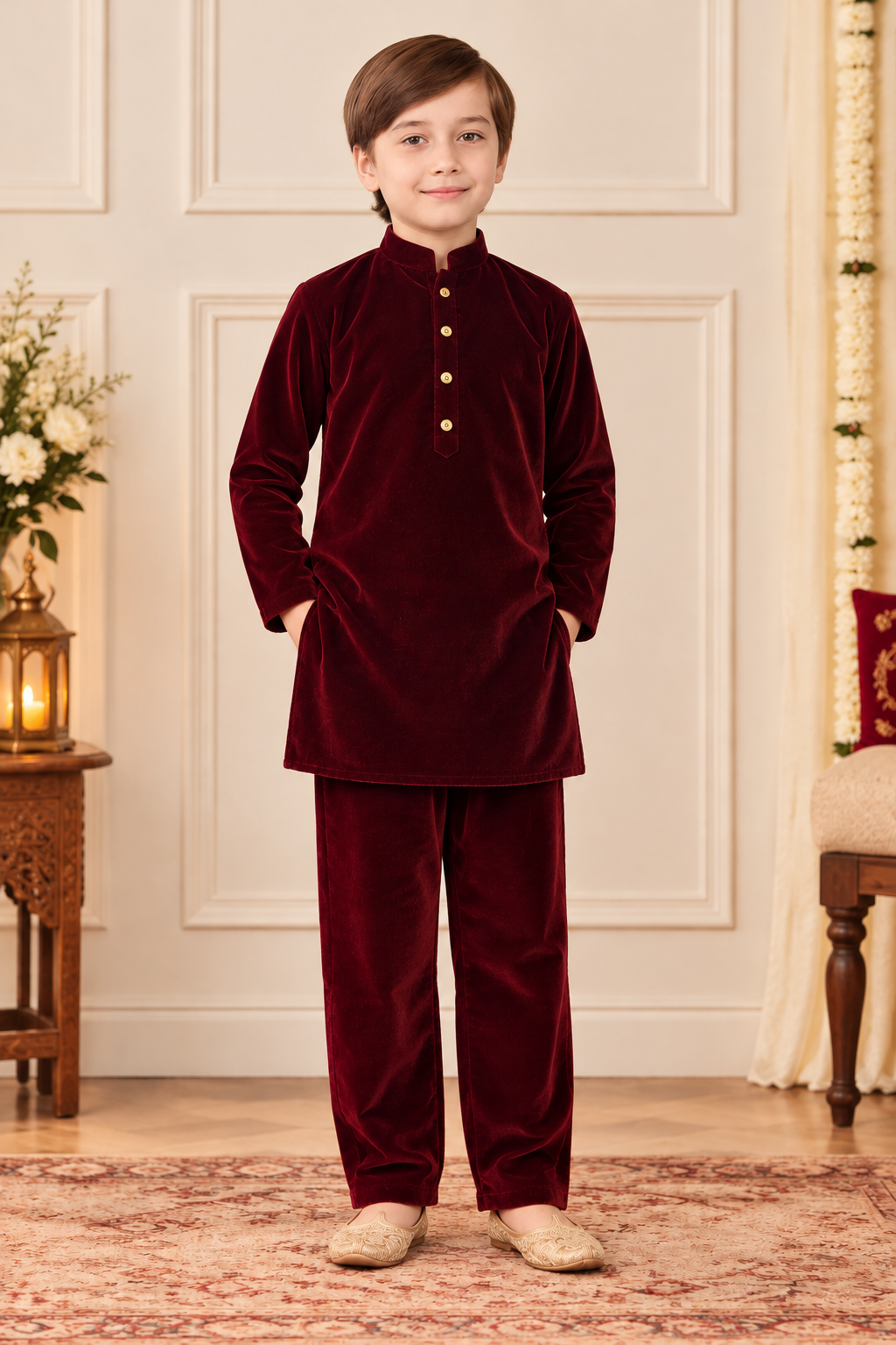 MAROON VELVET SET