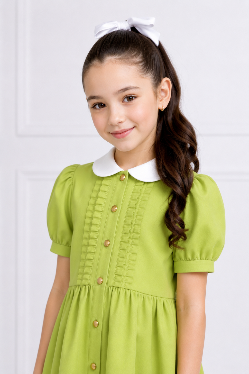 LIGHT GREEN DENIM DRESS