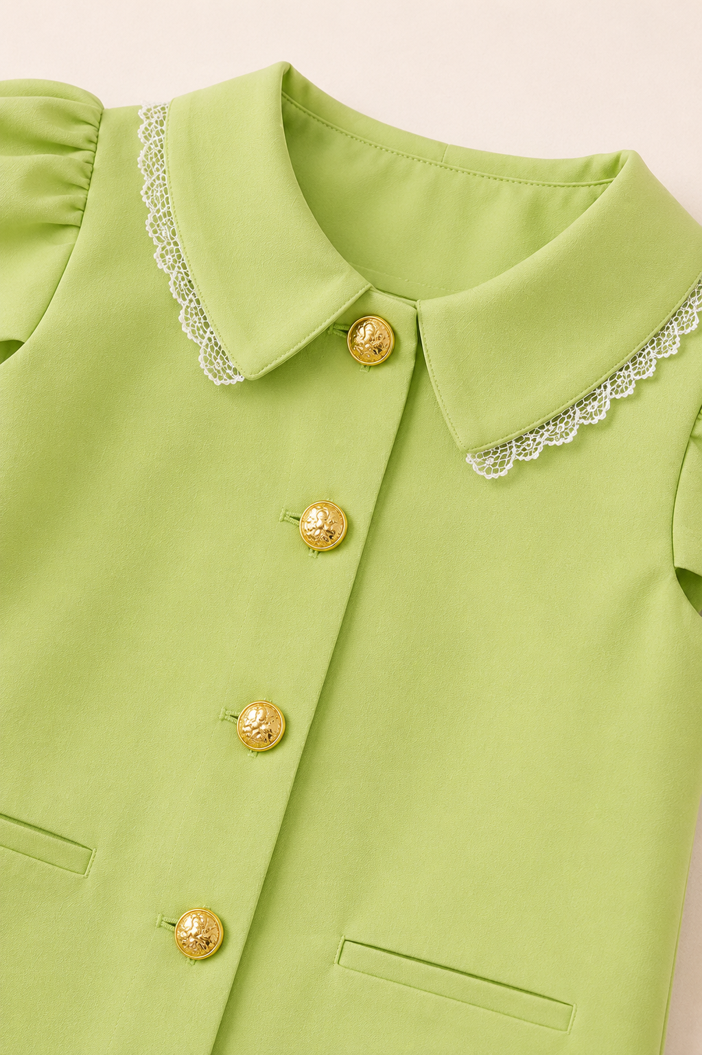 LIGHT GREEN DENIM CO-ORD