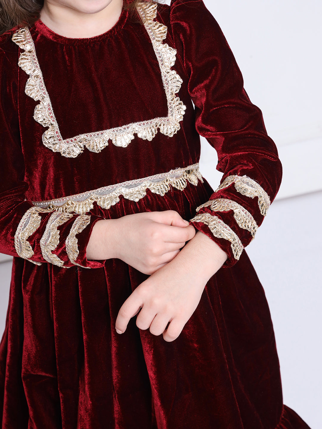 MAROON VELVET SET- A Maroon Velvet Suit with Sharara