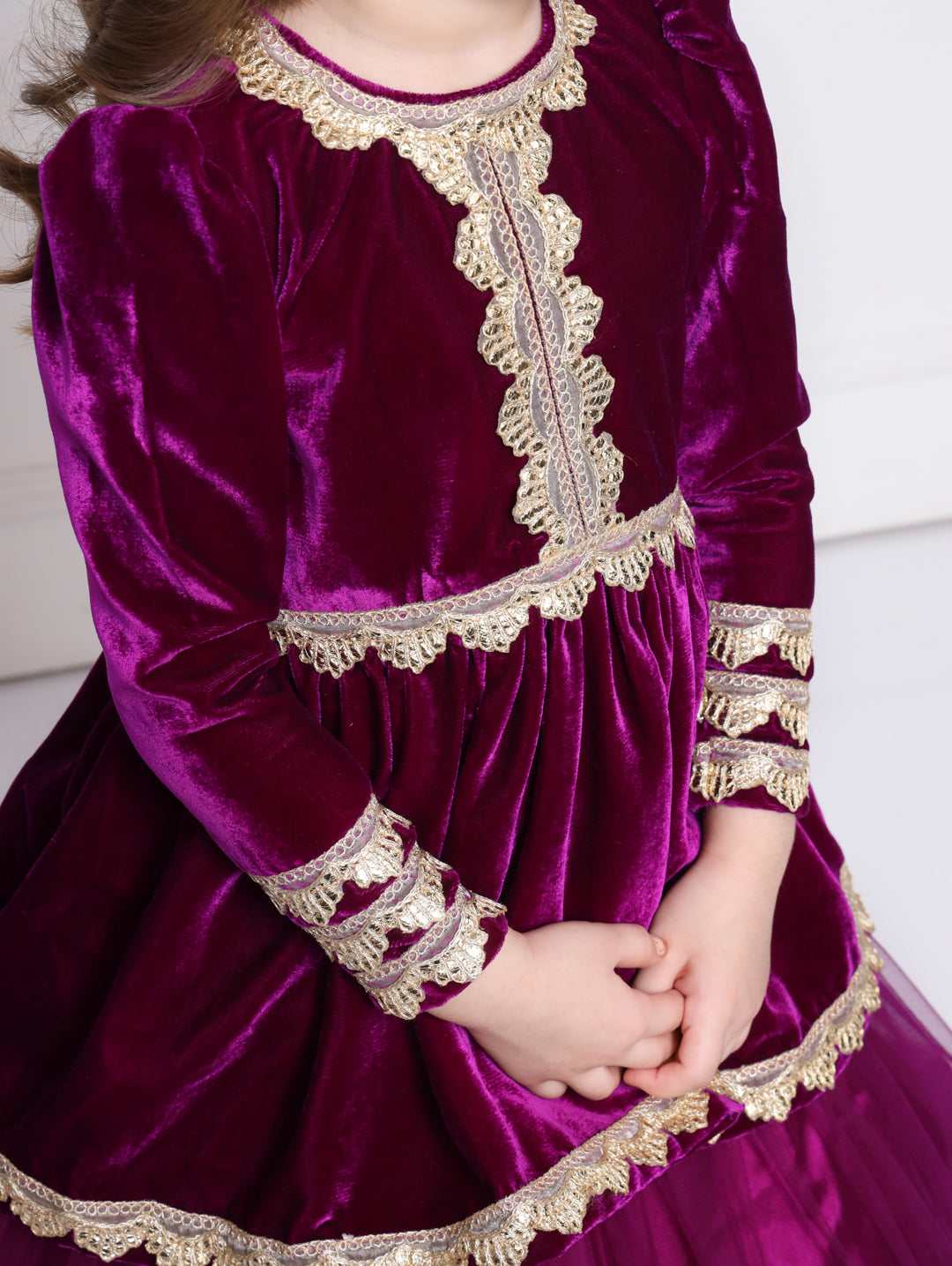 PURPLE VELVET LEHENGA SET