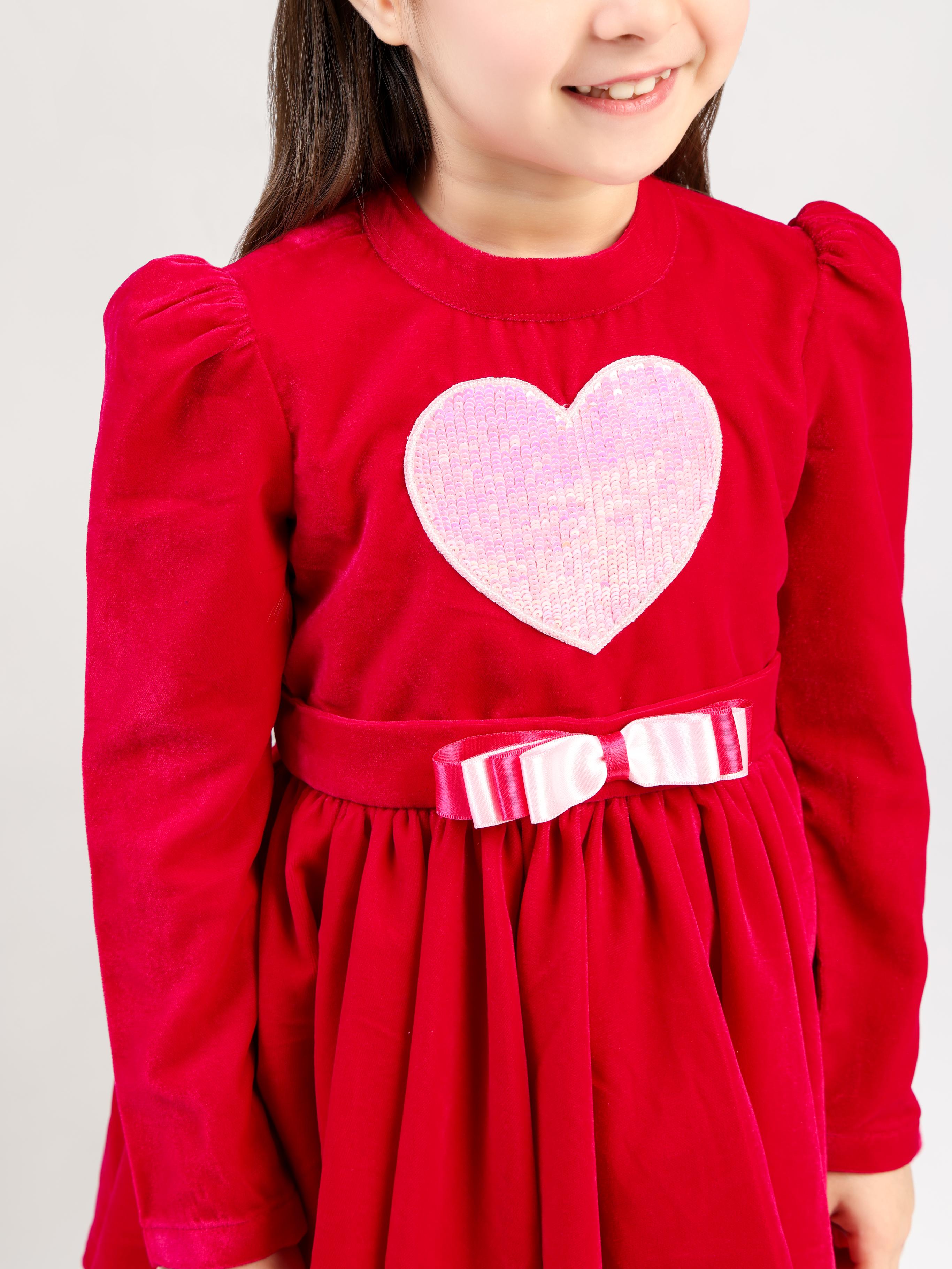 MAGENTA VELVET HEART DRESS