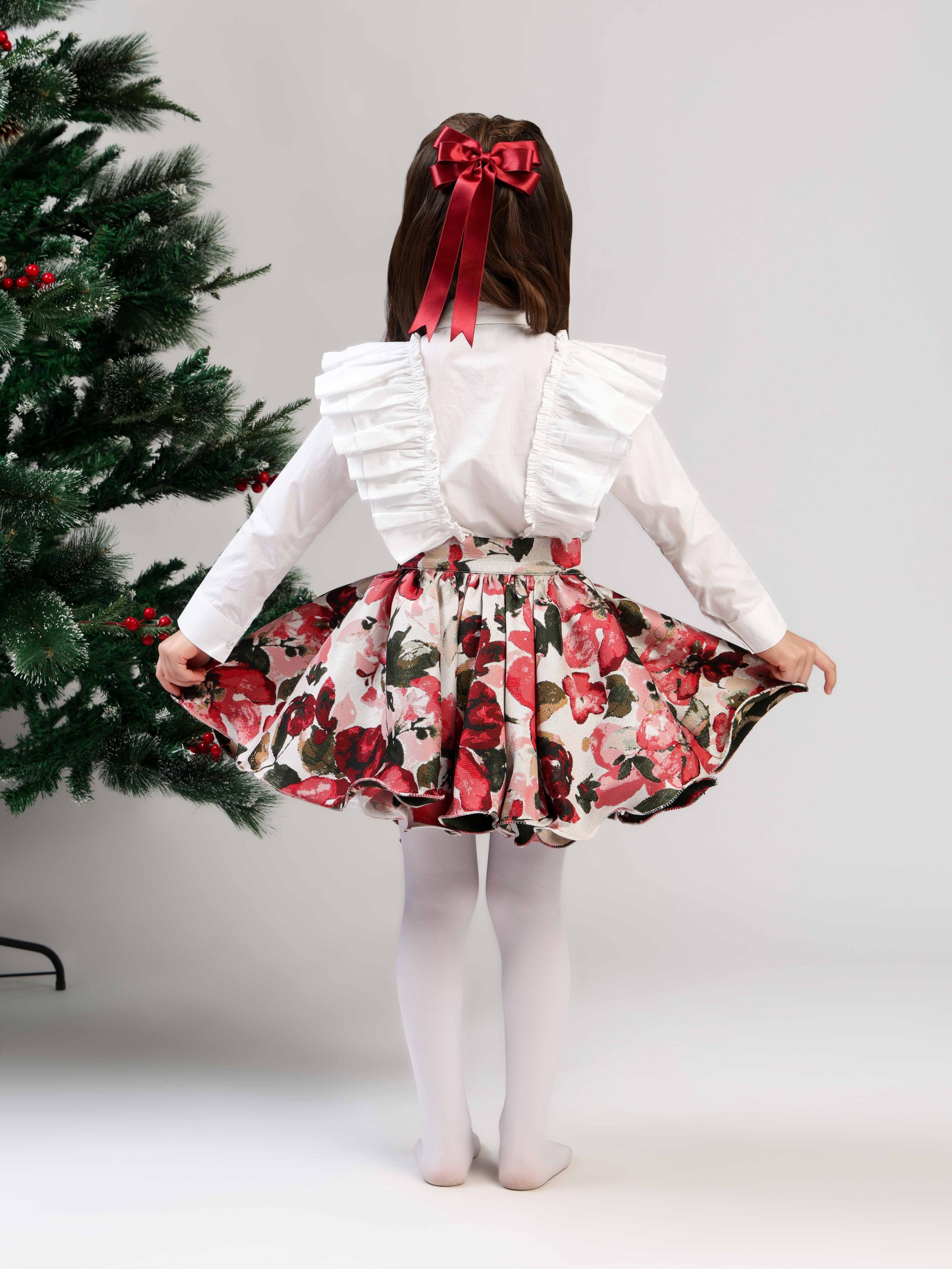 CHERRY FLORAL SKIRT SET