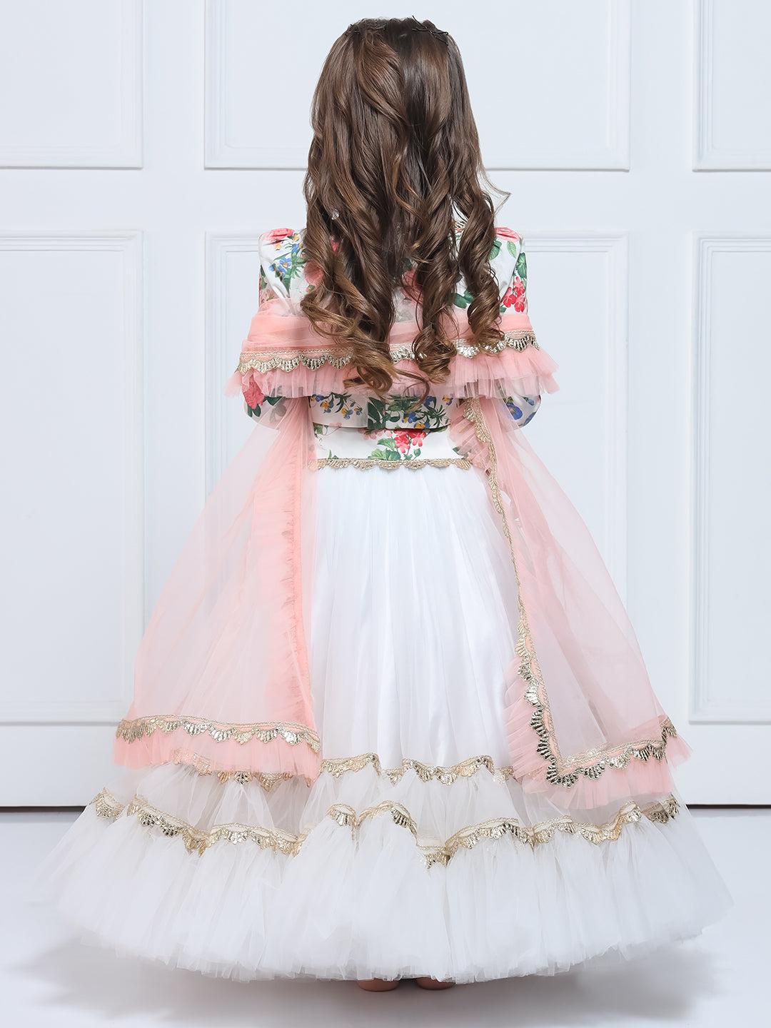 BLOSSOM LEHENGA - A White Floral Printed Lehenga