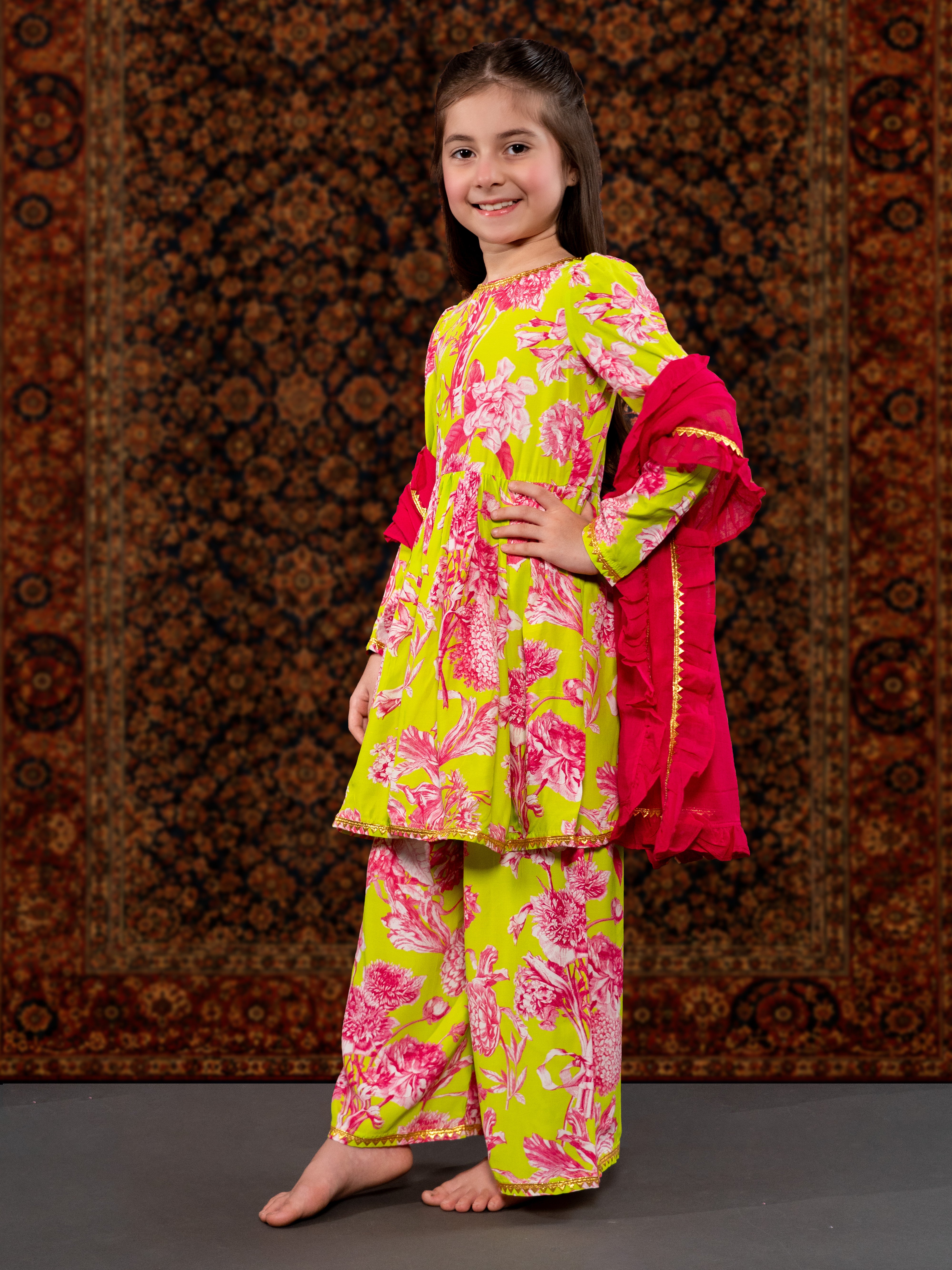 NEON FLORAL SUIT SET