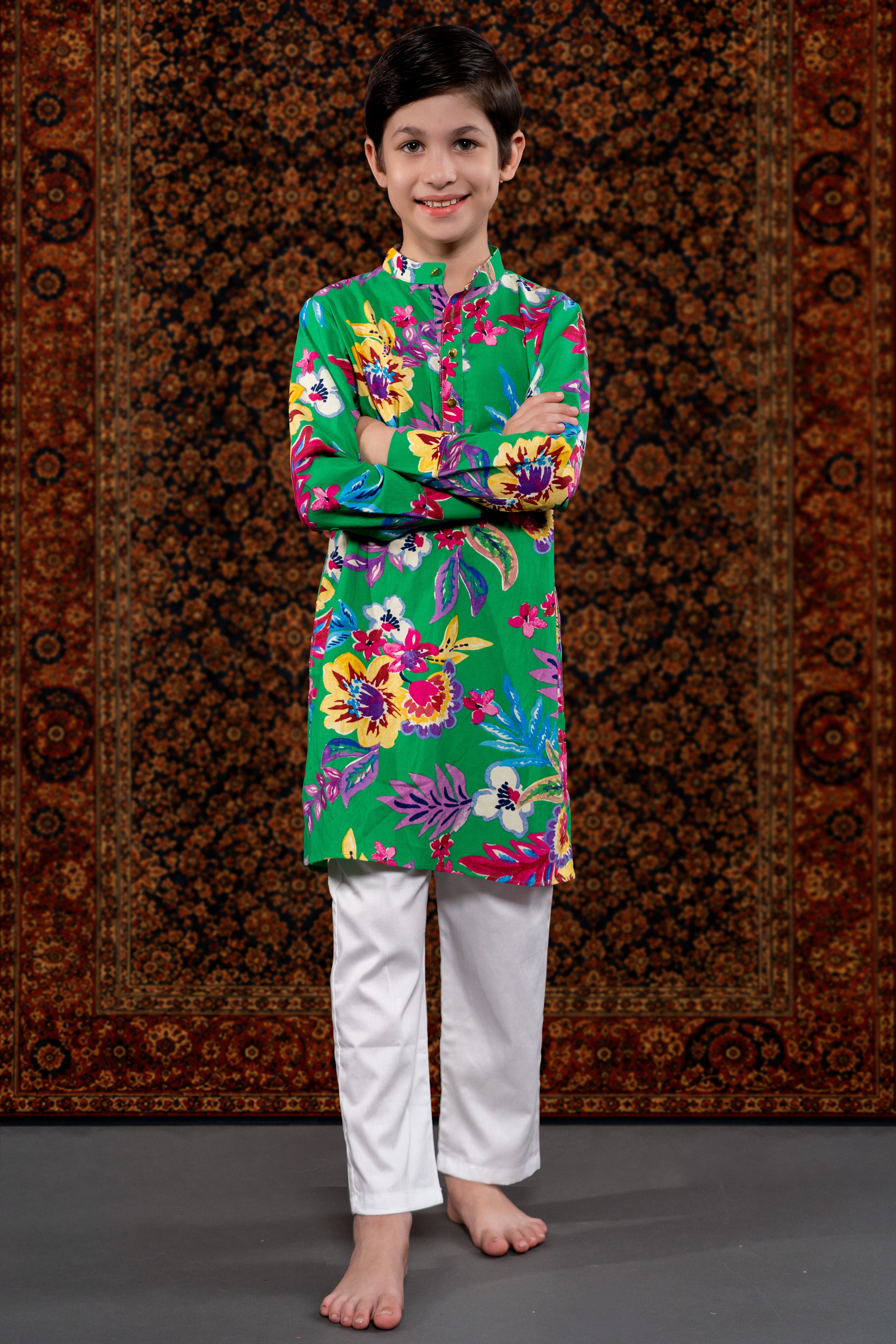 DARK GREEN KURTA SET
