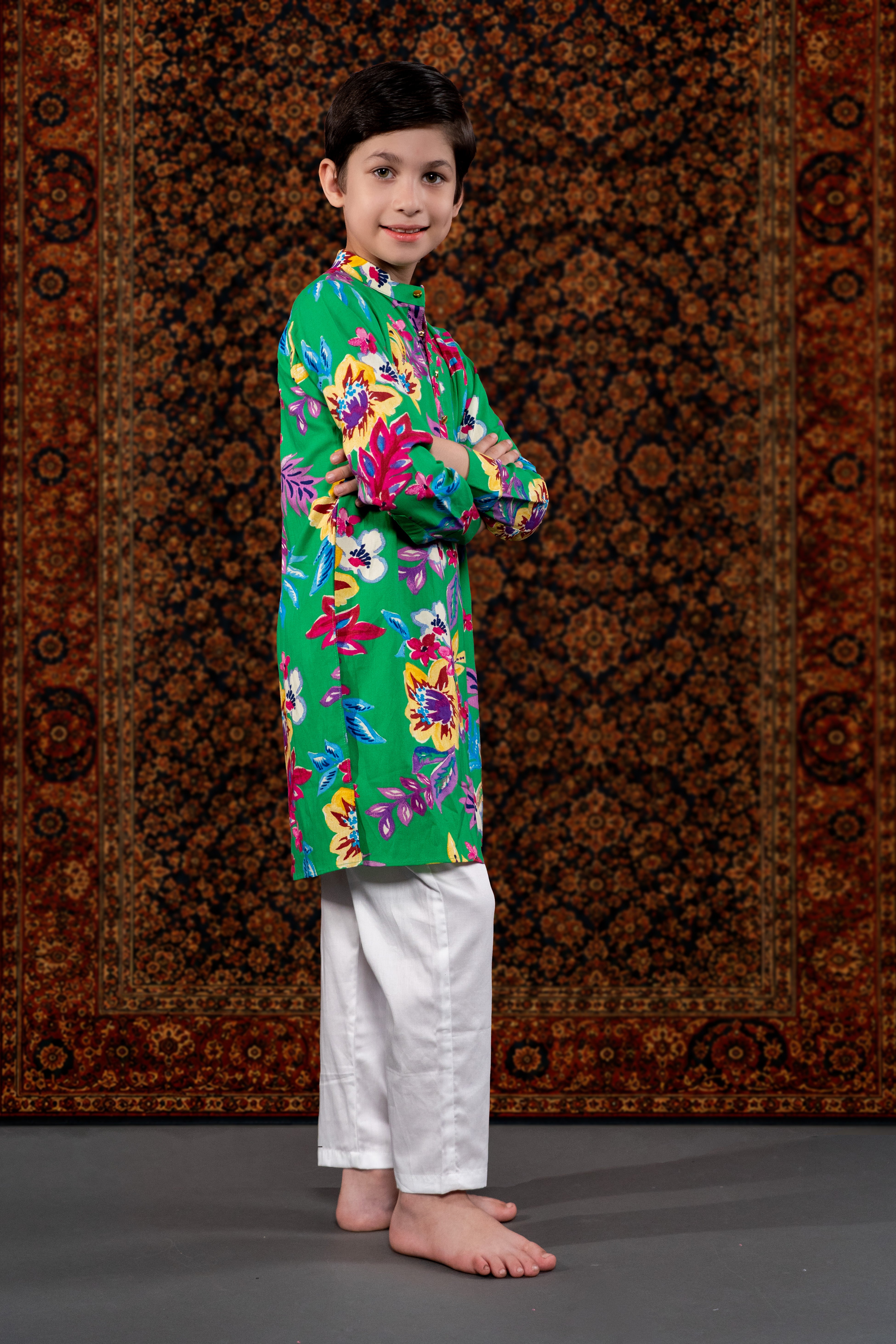 DARK GREEN KURTA SET