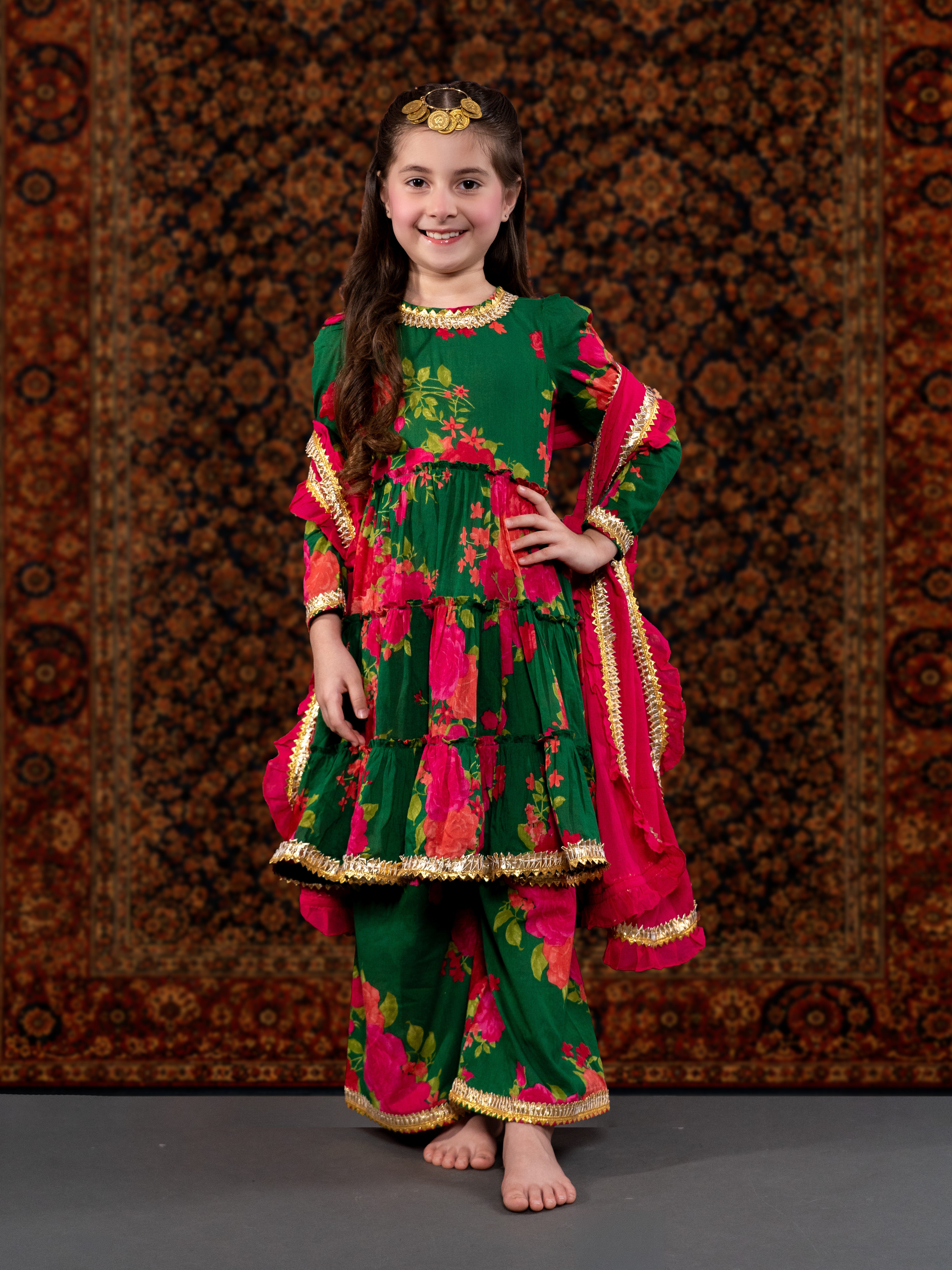ZARA - A DARK GREEN COTTON SUIT SET