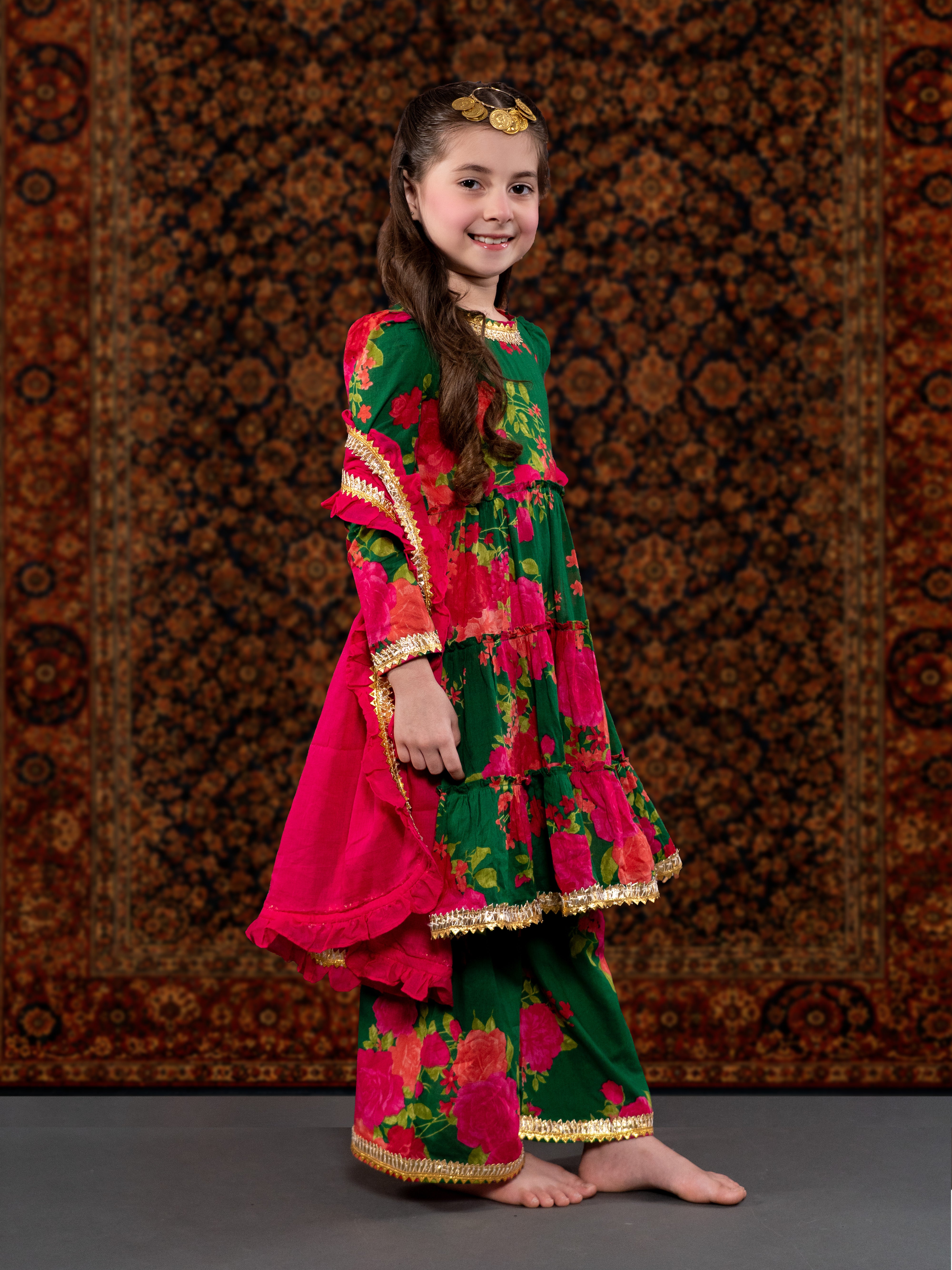 ZARA - A DARK GREEN COTTON SUIT SET