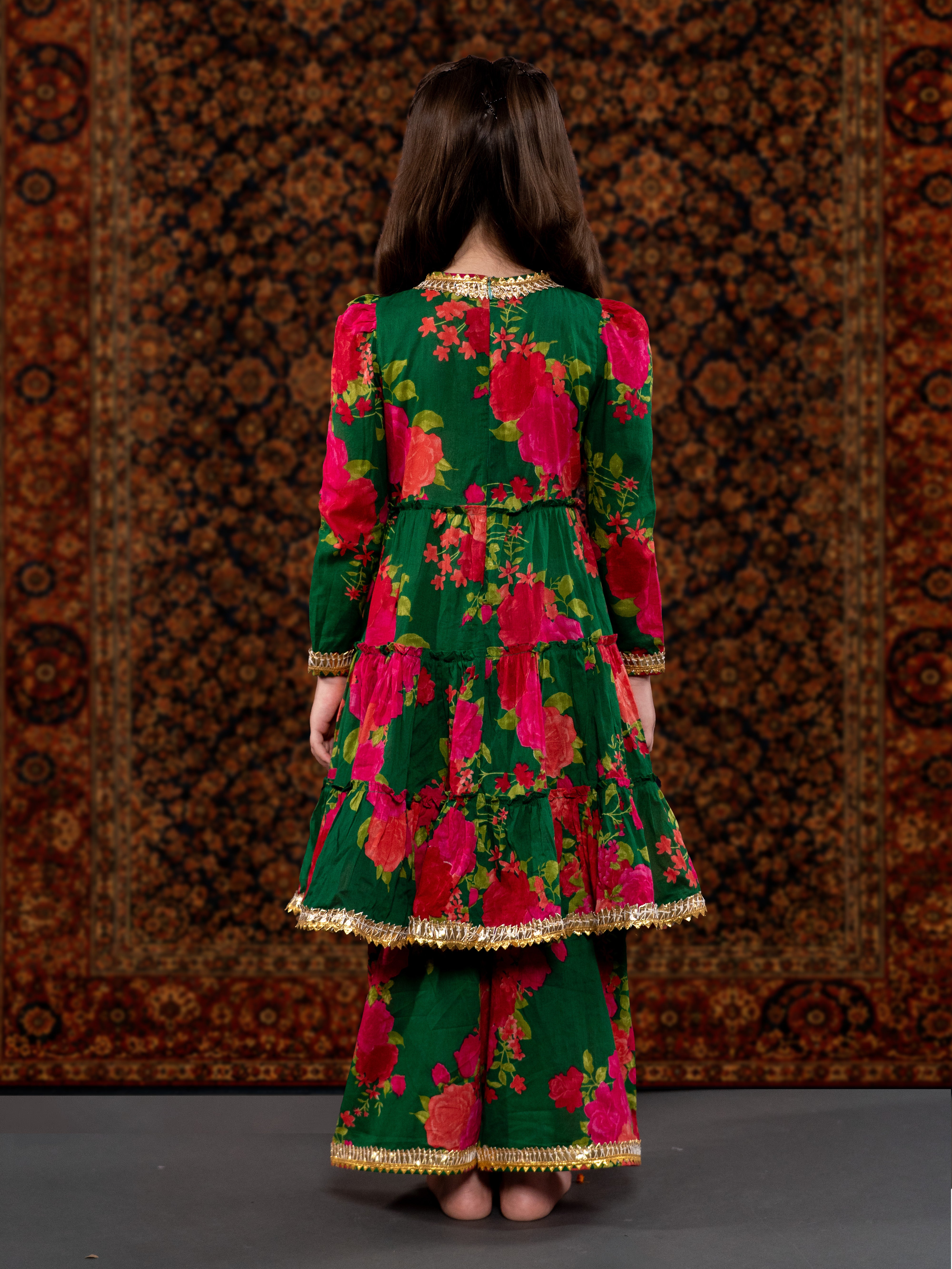 ZARA - A DARK GREEN COTTON SUIT SET