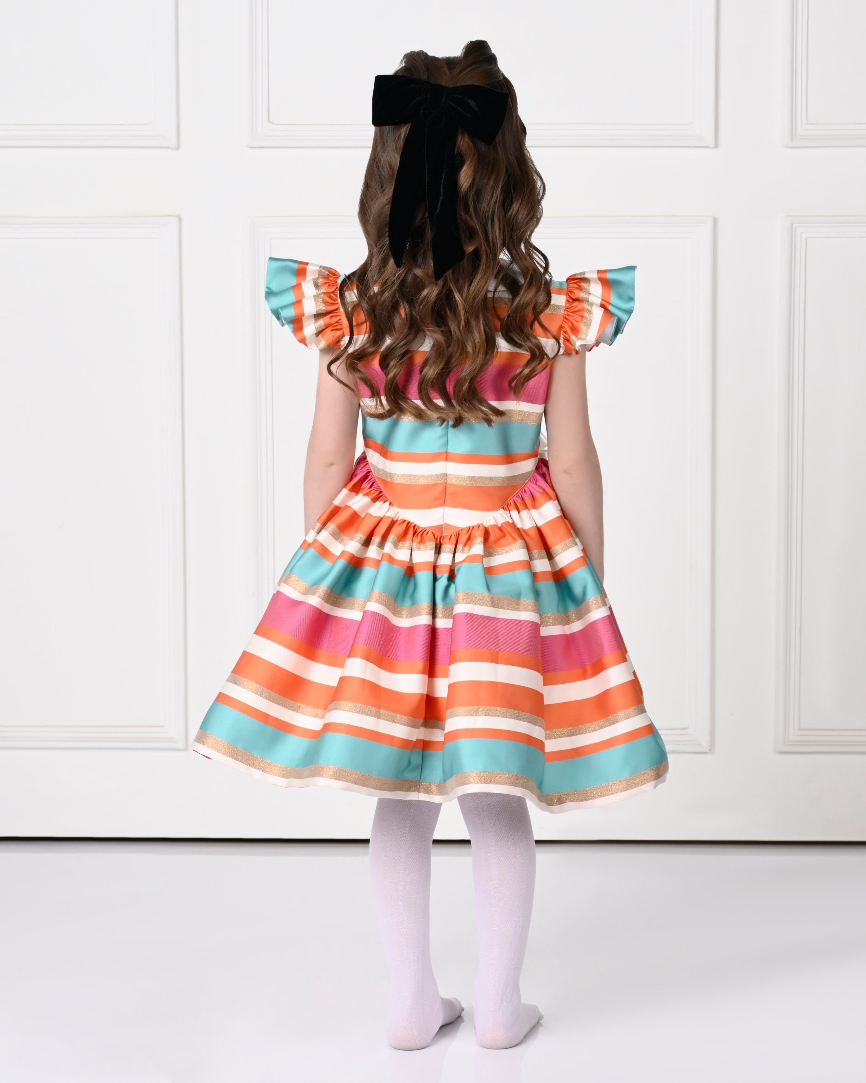 Stripes BonBon Bow Dress-Multi